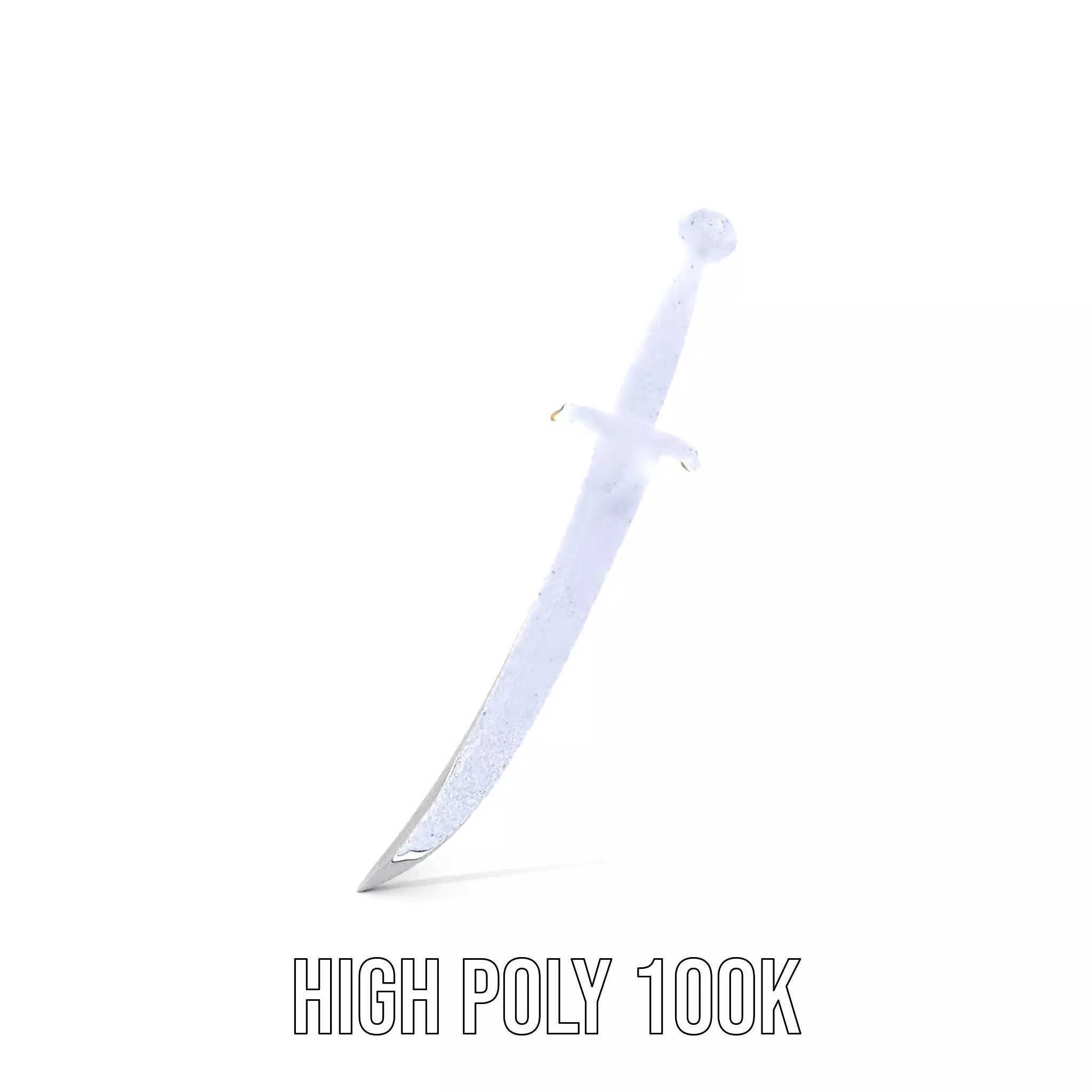 Elven Curved Blade model pack Low-poly 3D model_4