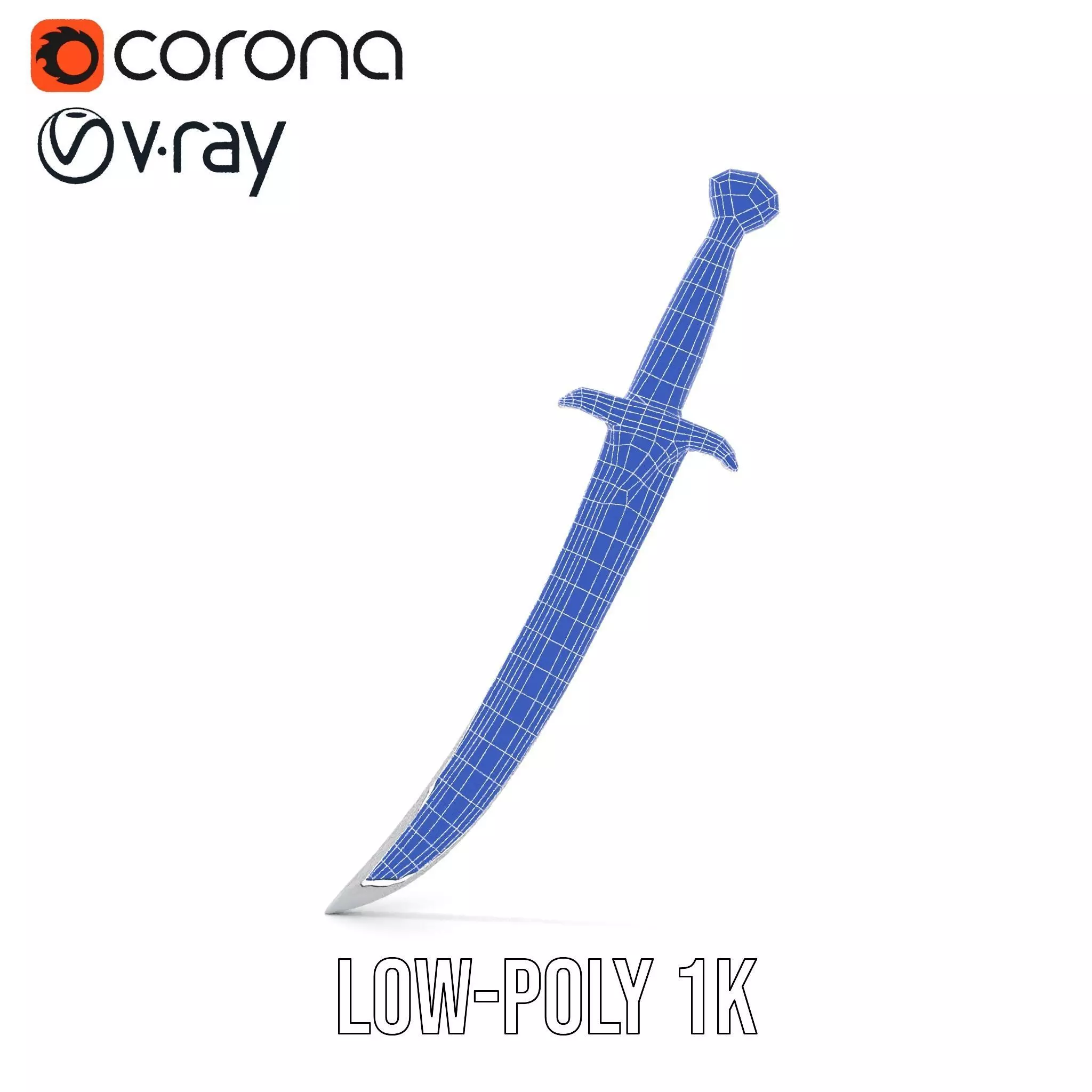 Elven Curved Blade model pack Low-poly 3D model_14