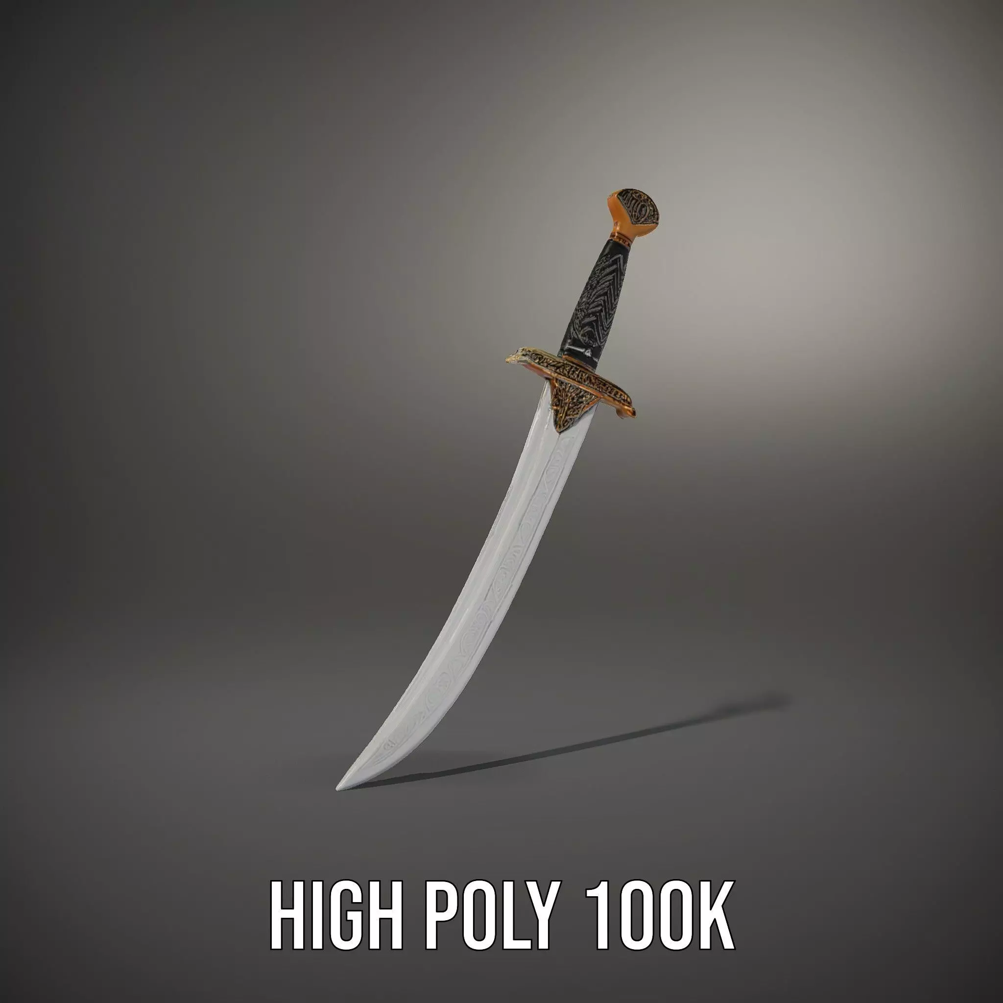 Elven Curved Blade model pack Low-poly 3D model_10