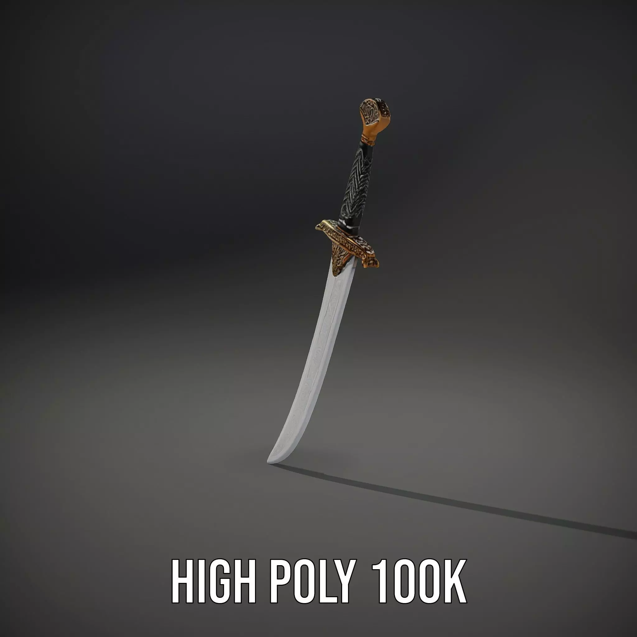 Elven Curved Blade model pack Low-poly 3D model_8