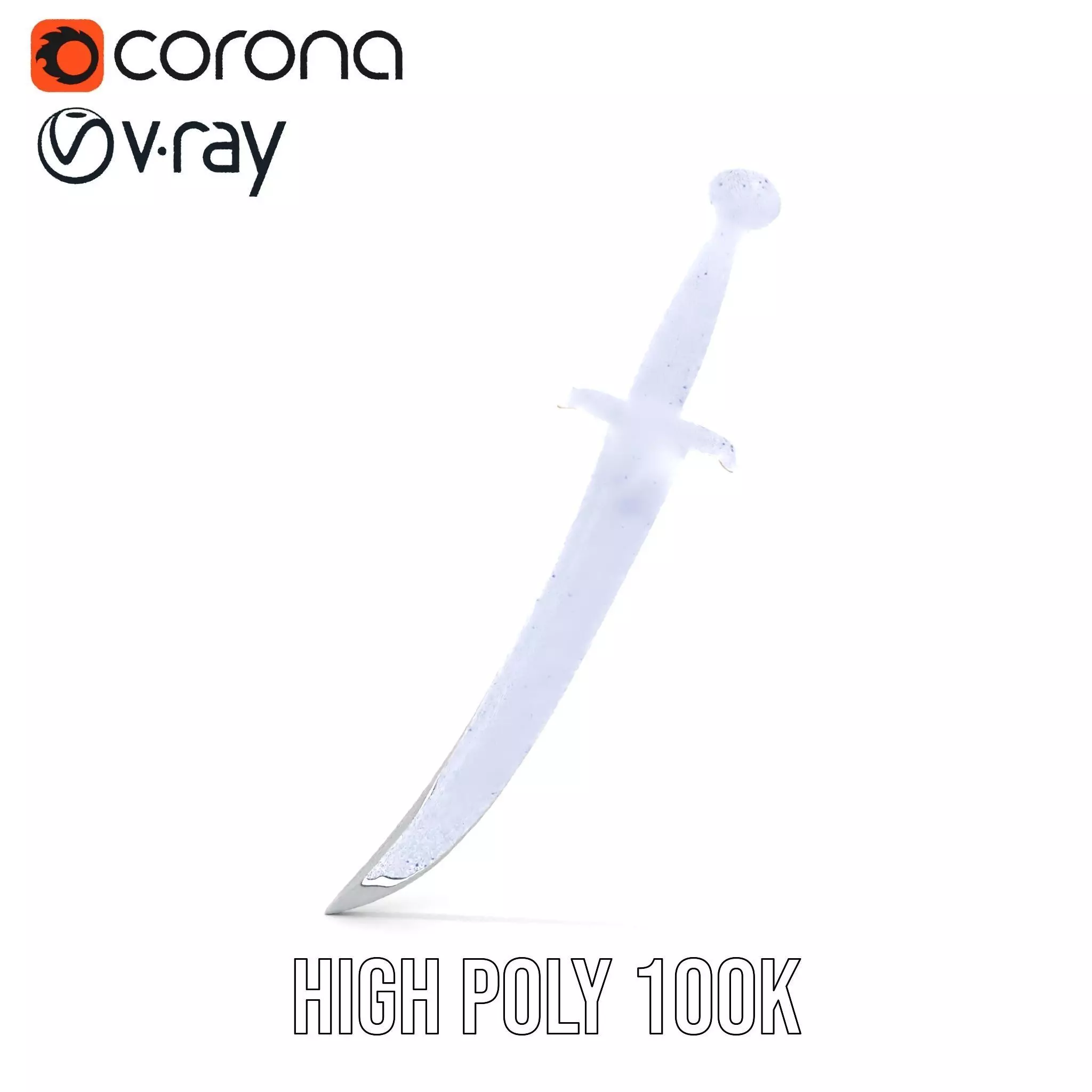 Elven Curved Blade model pack Low-poly 3D model_34