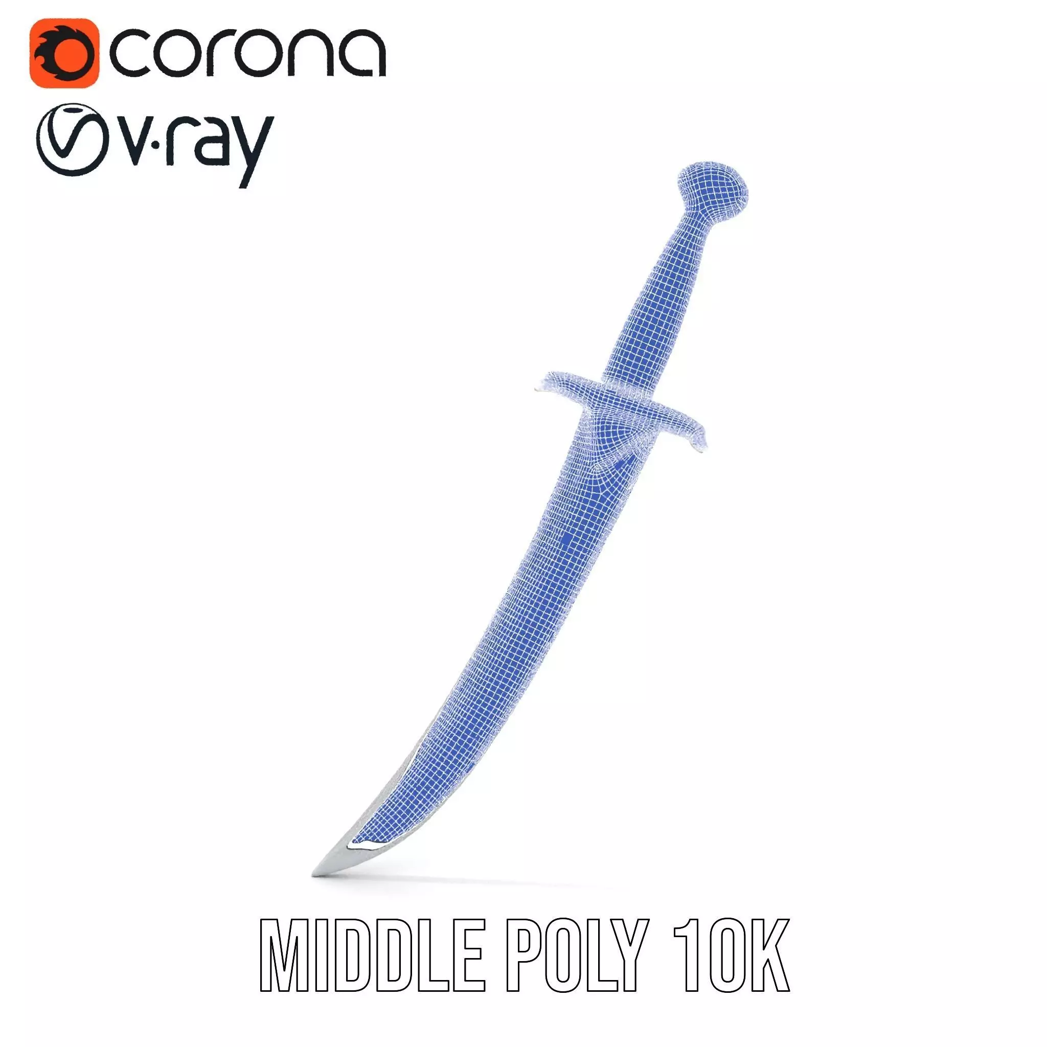 Elven Curved Blade model pack Low-poly 3D model_29