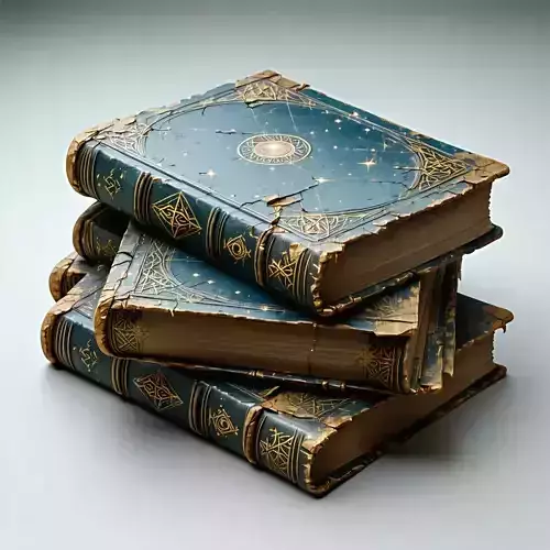 Stack of Ancient Magical Books