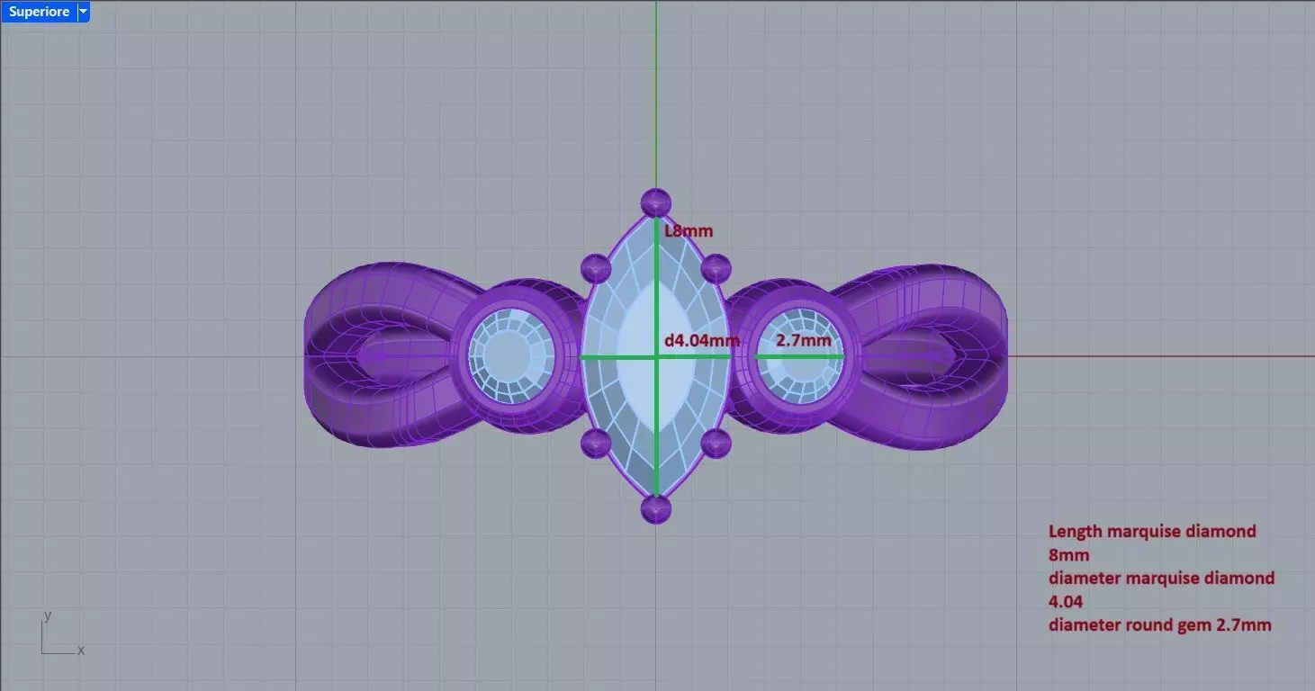 Trilogy marquise twisted ring for 3d printing 3D print model_11