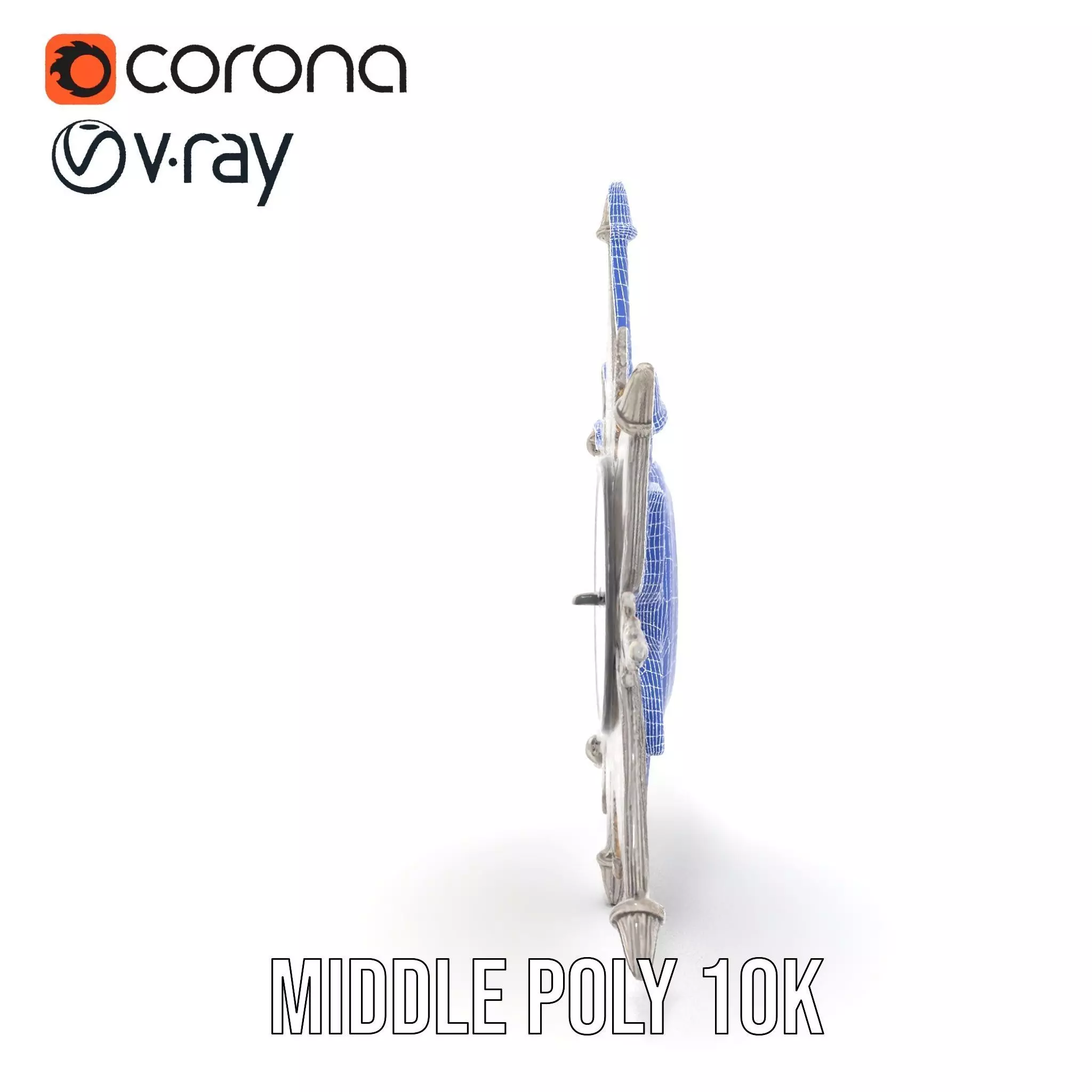 Ornate Brass Clock model pack Low-poly 3D model_30