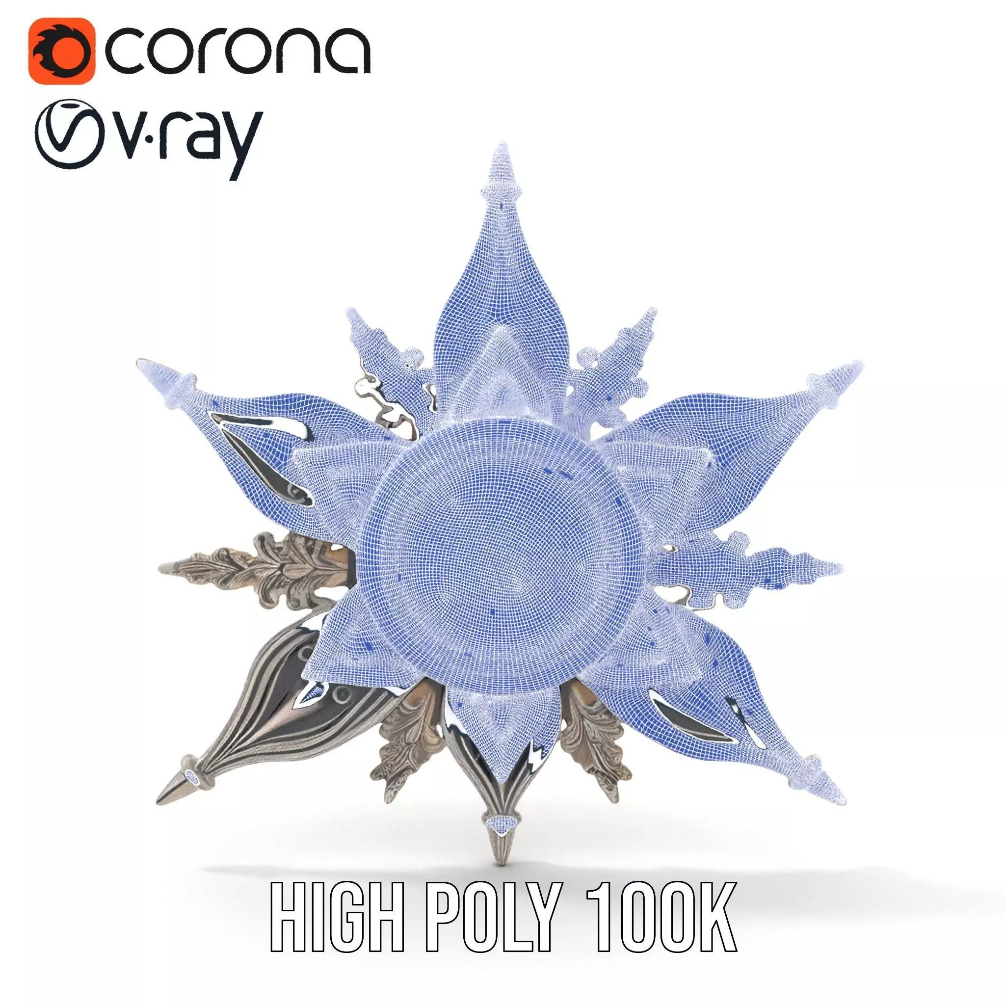 Ornate Brass Clock model pack Low-poly 3D model_34