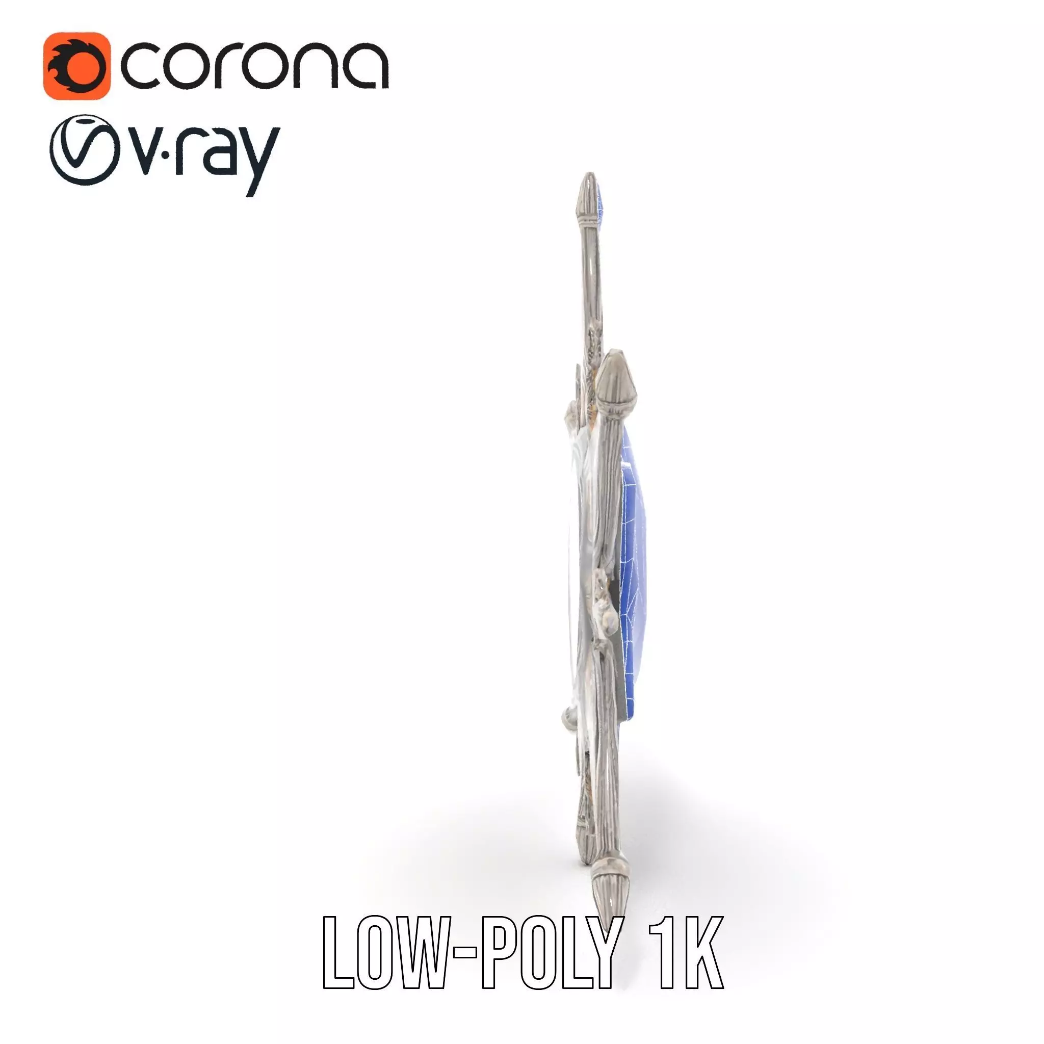 Ornate Brass Clock model pack Low-poly 3D model_17