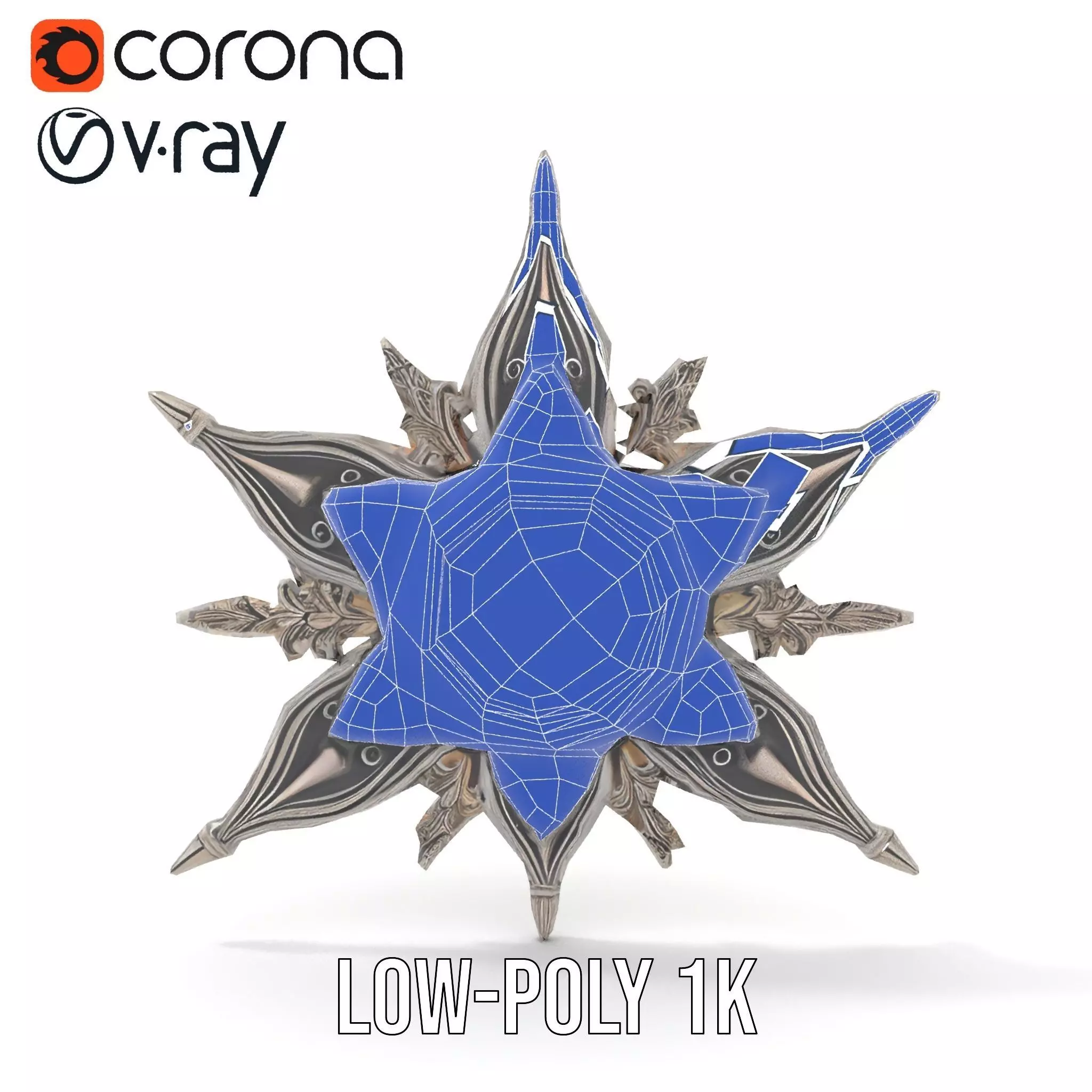 Ornate Brass Clock model pack Low-poly 3D model_31