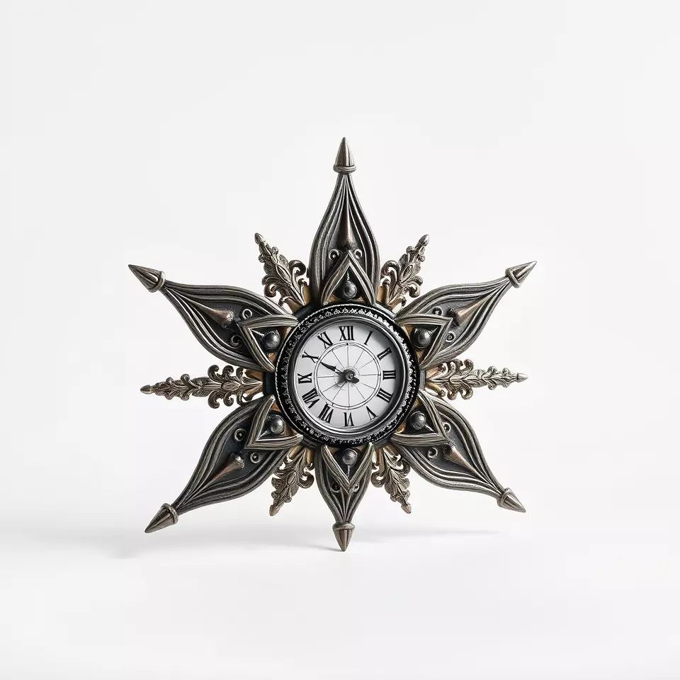 Ornate Brass Clock model pack Low-poly 3D model_3