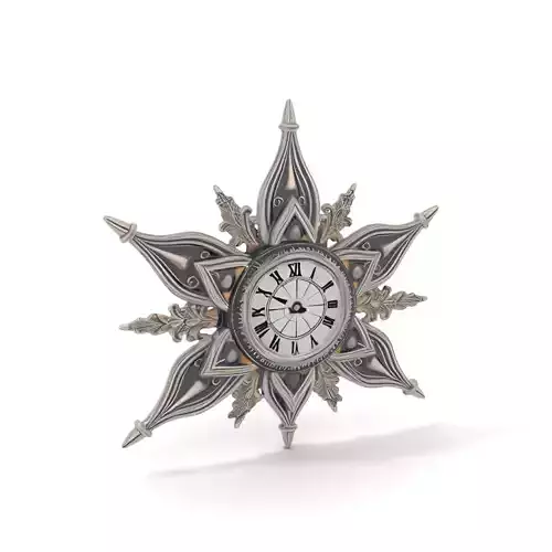 Ornate Brass Clock model pack Low-poly 3D model
