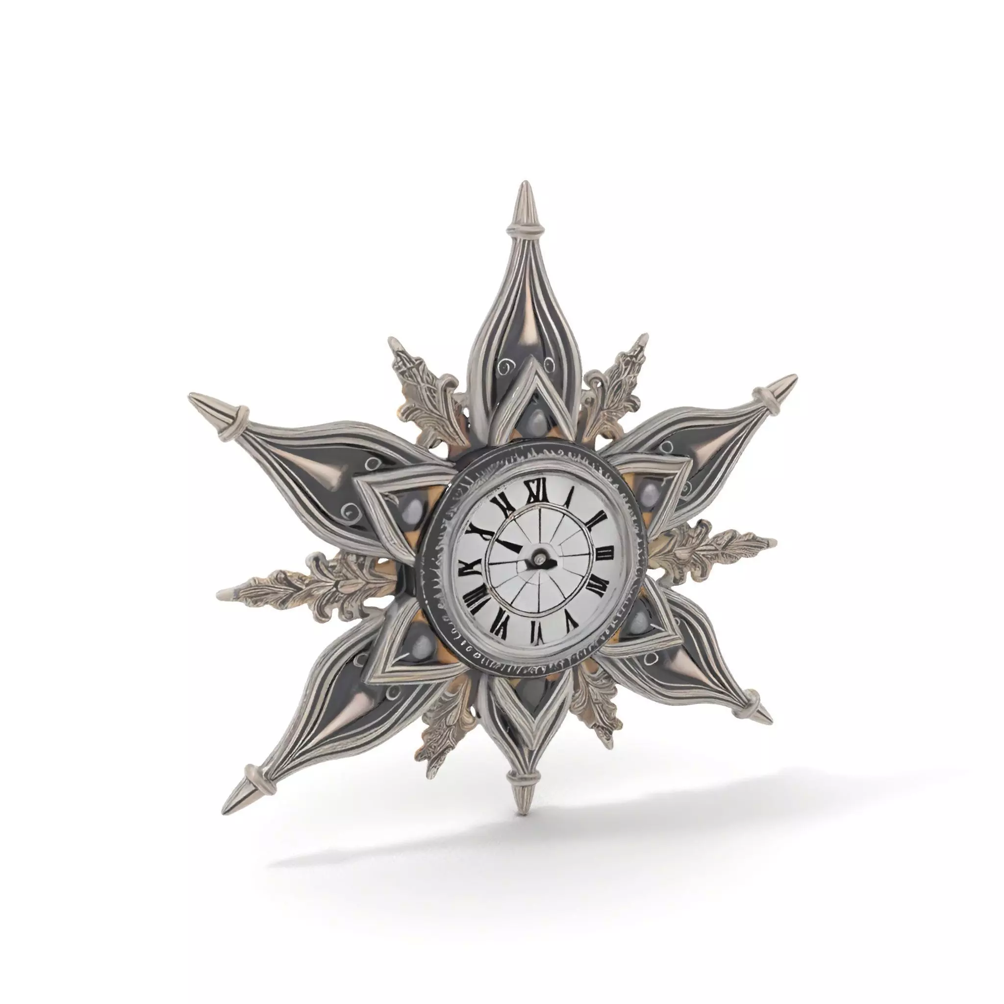 Ornate Brass Clock model pack Low-poly 3D model_0