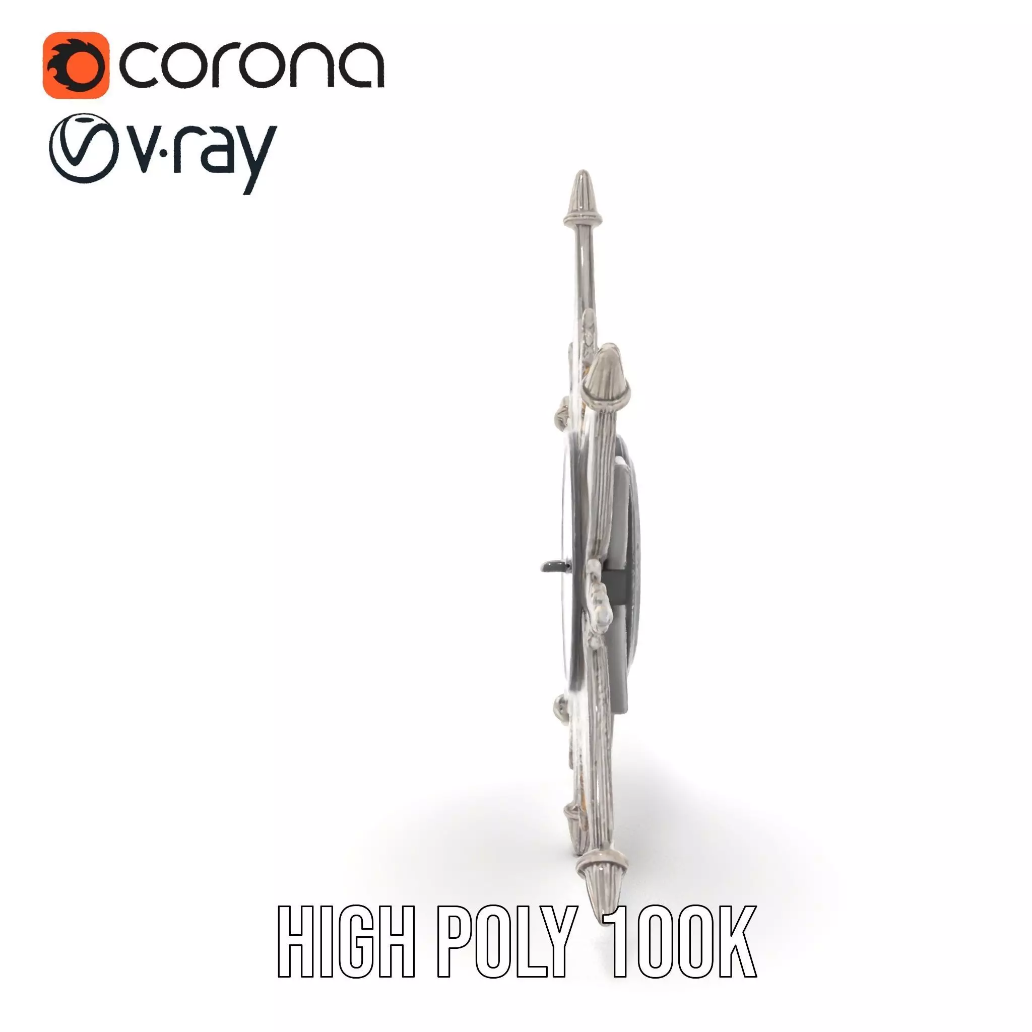 Ornate Brass Clock model pack Low-poly 3D model_18