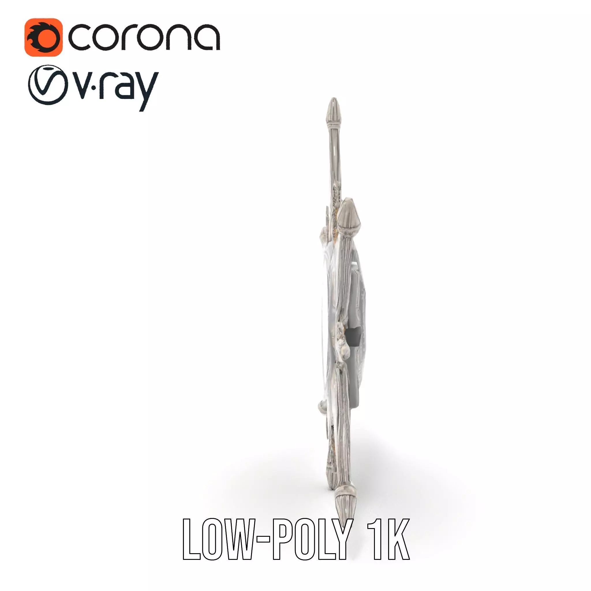 Ornate Brass Clock model pack Low-poly 3D model_15