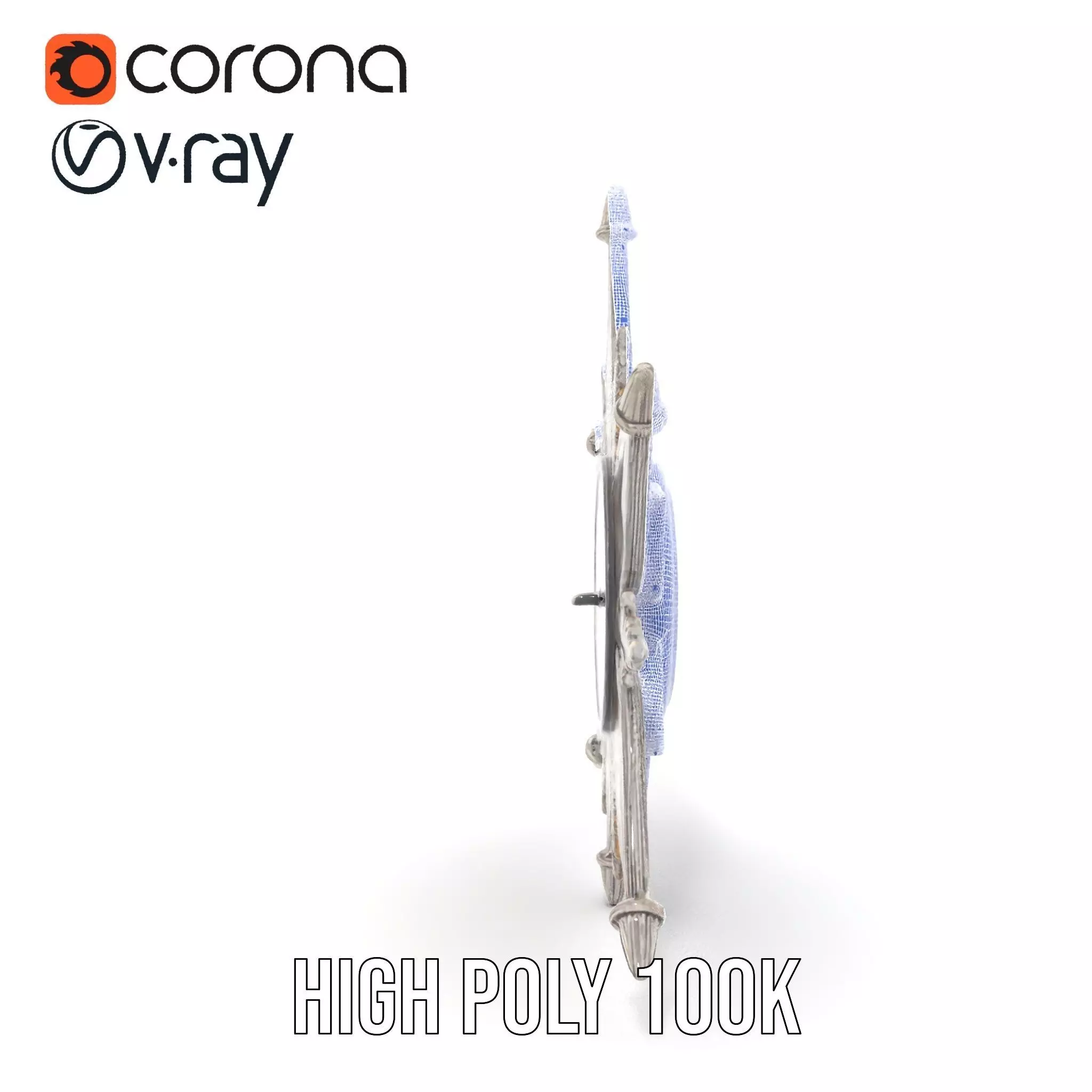 Ornate Brass Clock model pack Low-poly 3D model_32