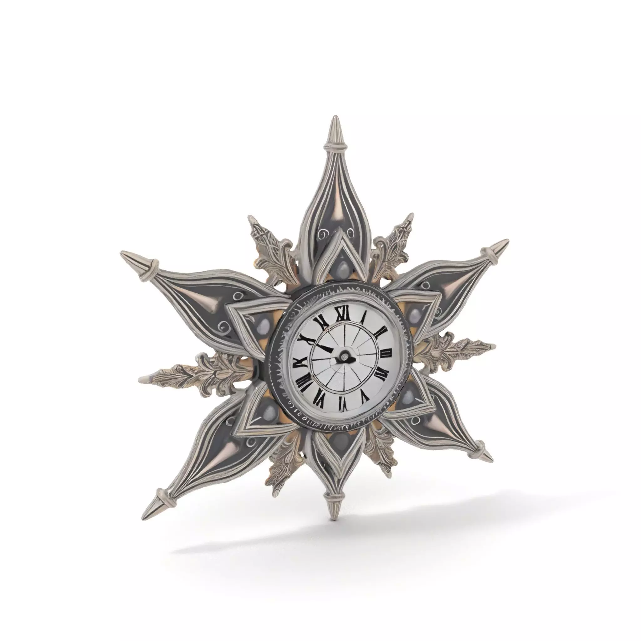Ornate Brass Clock model pack Low-poly 3D model_7