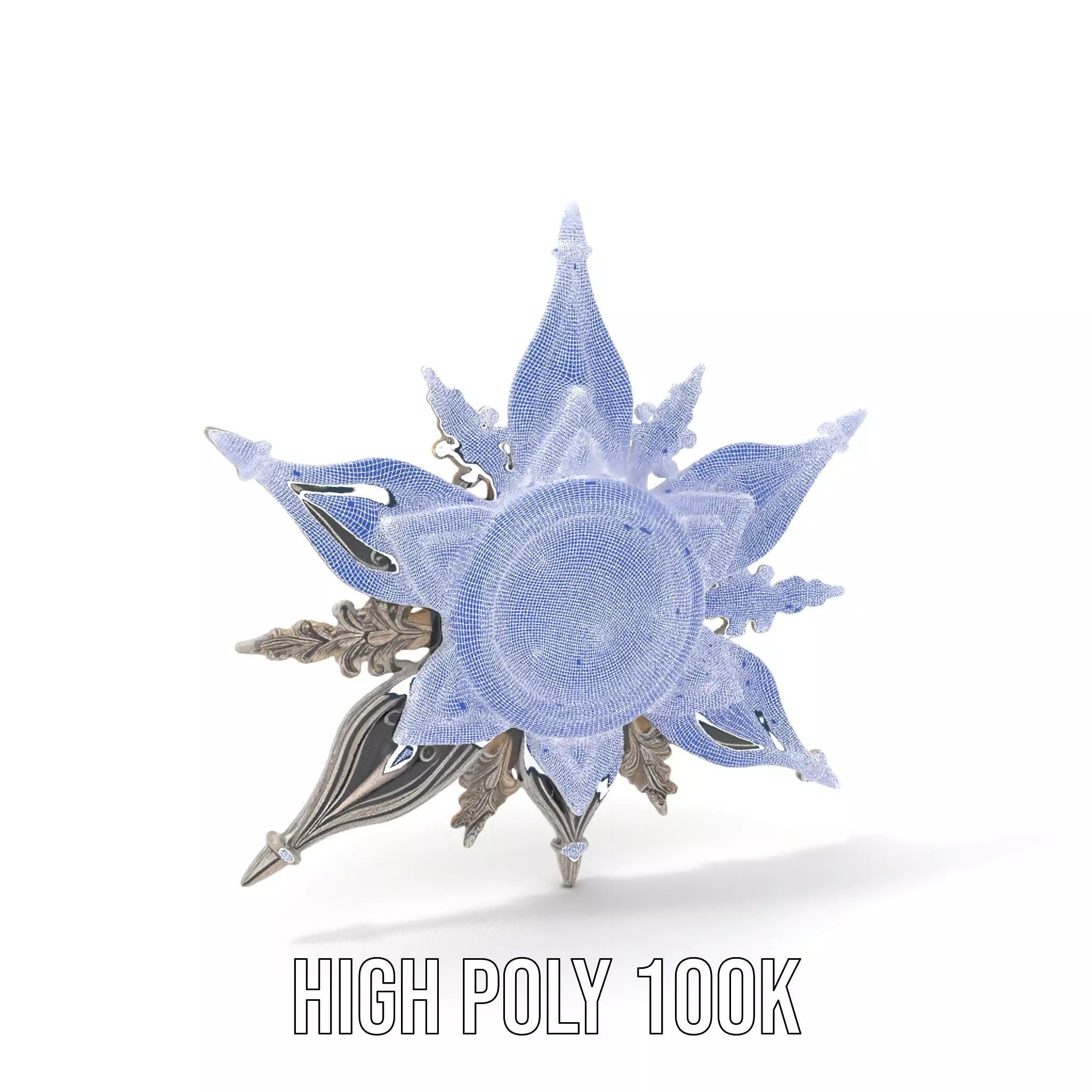 Ornate Brass Clock model pack Low-poly 3D model_5