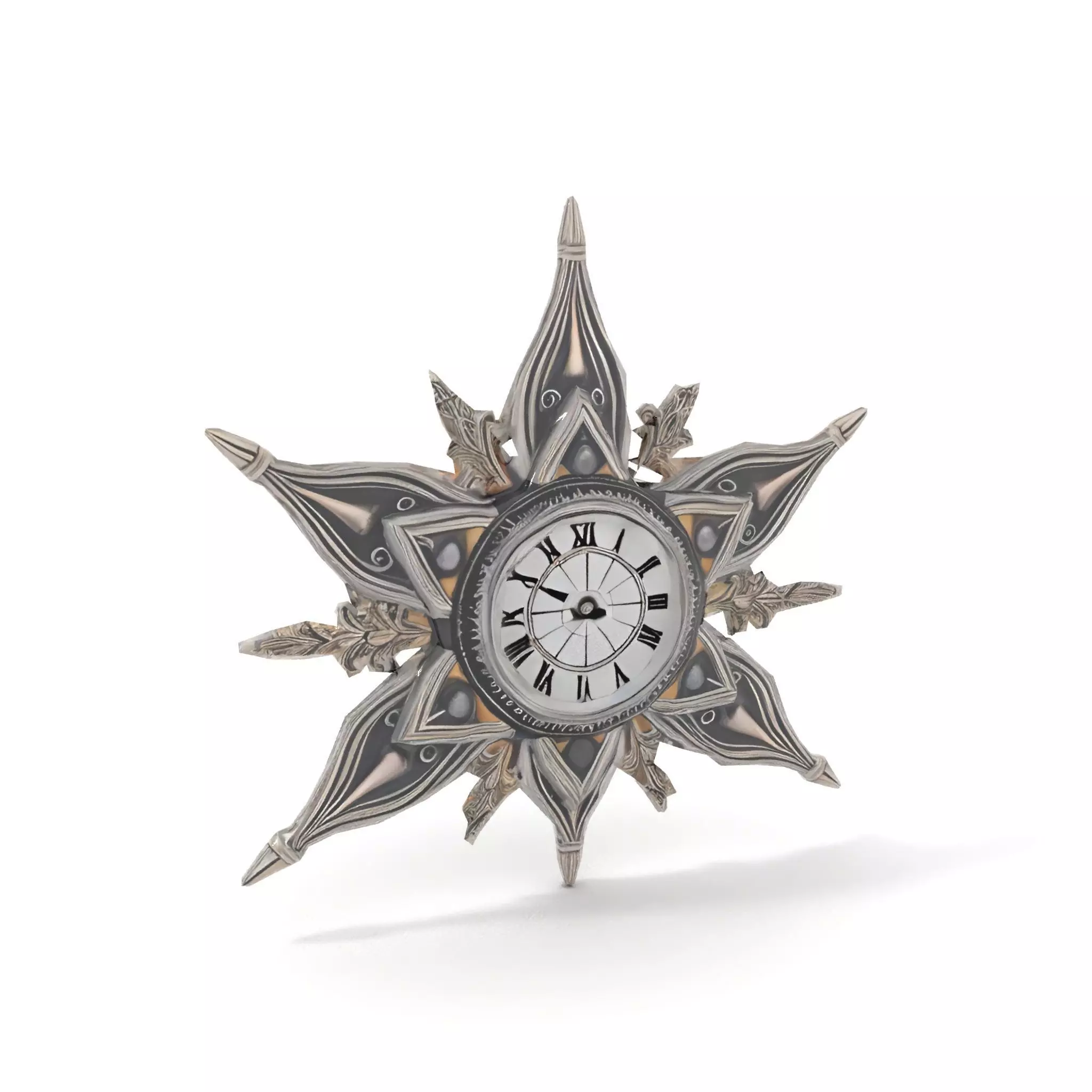 Ornate Brass Clock model pack Low-poly 3D model_8