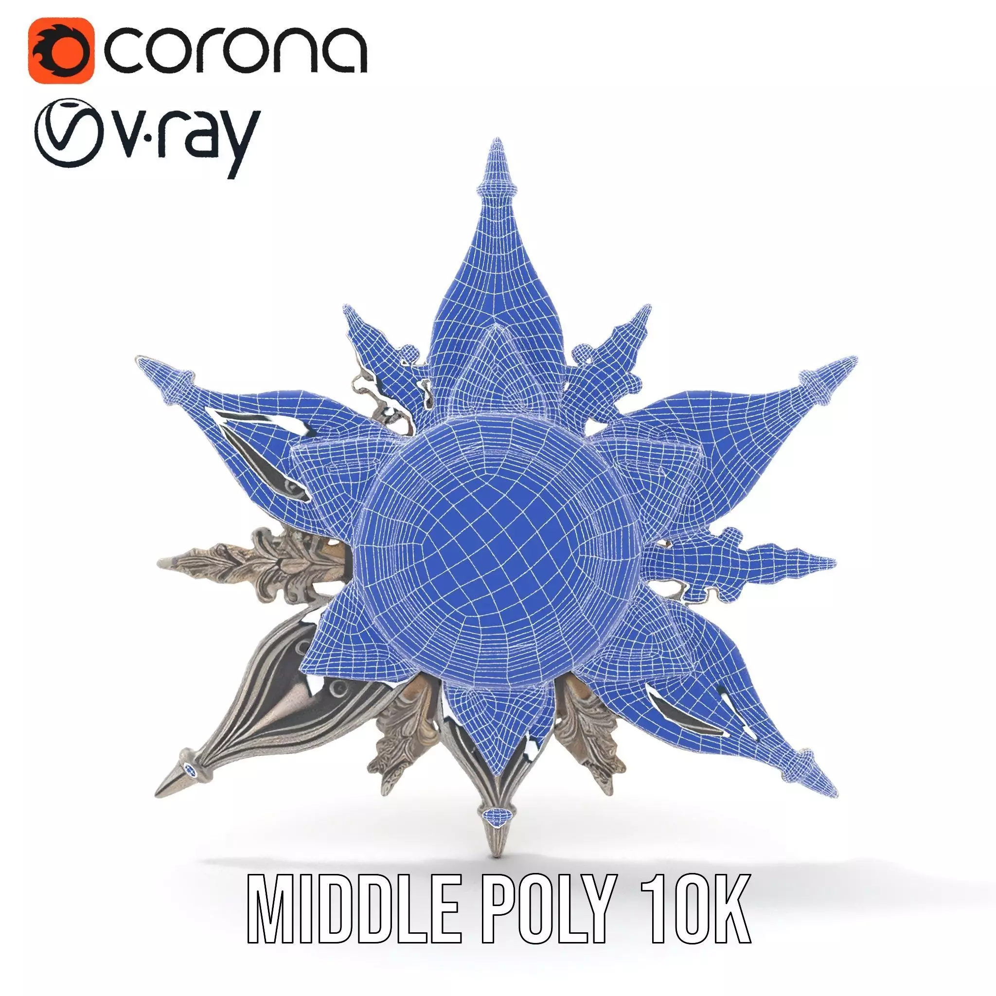 Ornate Brass Clock model pack Low-poly 3D model_24