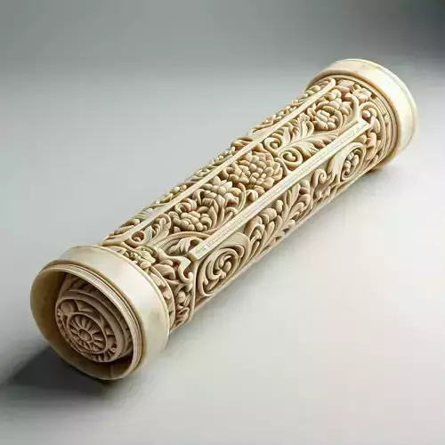 Ornate Carved Cylinder Container