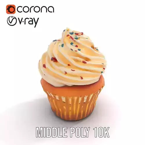 Vanilla Cupcake Delight model pack Low-poly 3D model 6