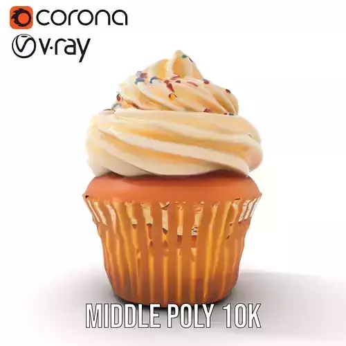 Vanilla Cupcake Delight model pack Low-poly 3D model 5