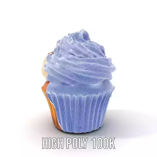 Vanilla Cupcake Delight model pack Low-poly 3D model 4