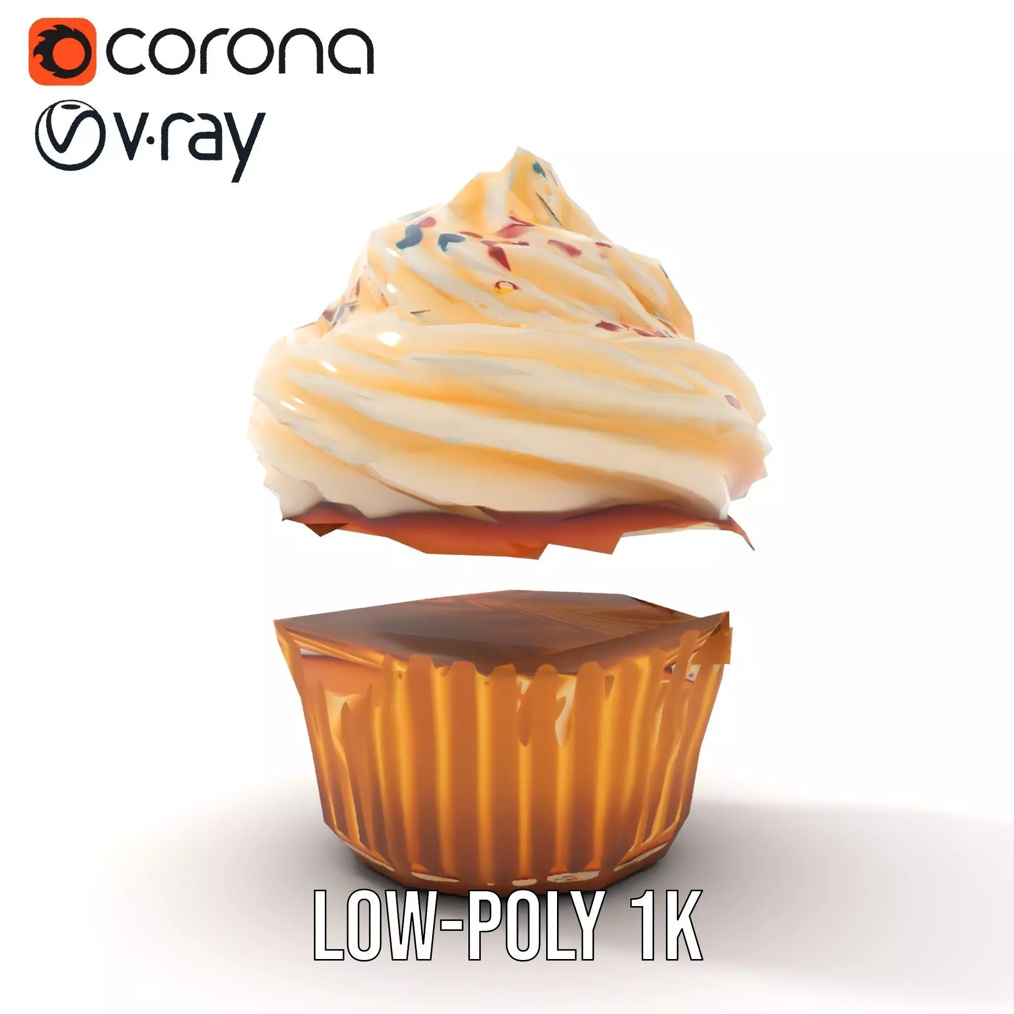Vanilla Cupcake Delight model pack Low-poly 3D model_12