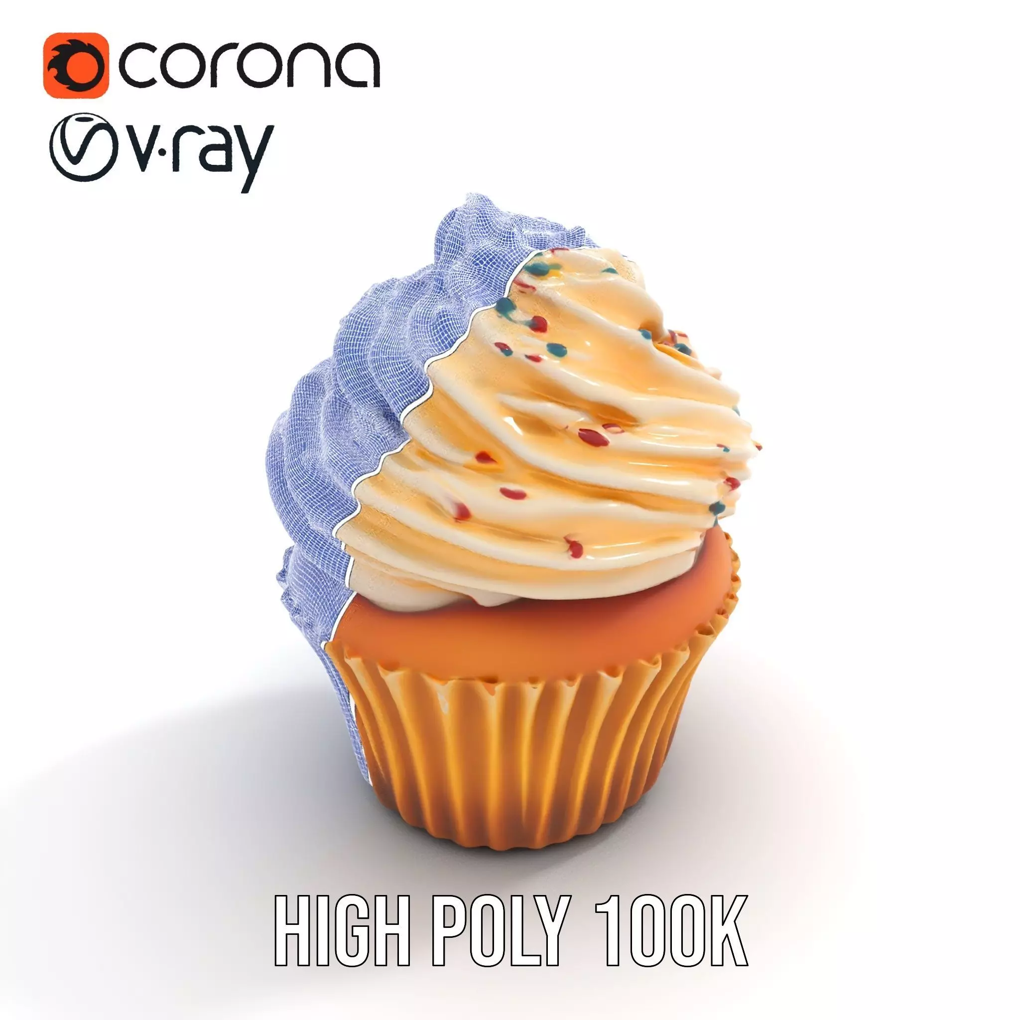 Vanilla Cupcake Delight model pack Low-poly 3D model_32