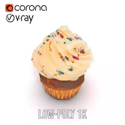 Vanilla Cupcake Delight model pack Low-poly 3D model 7