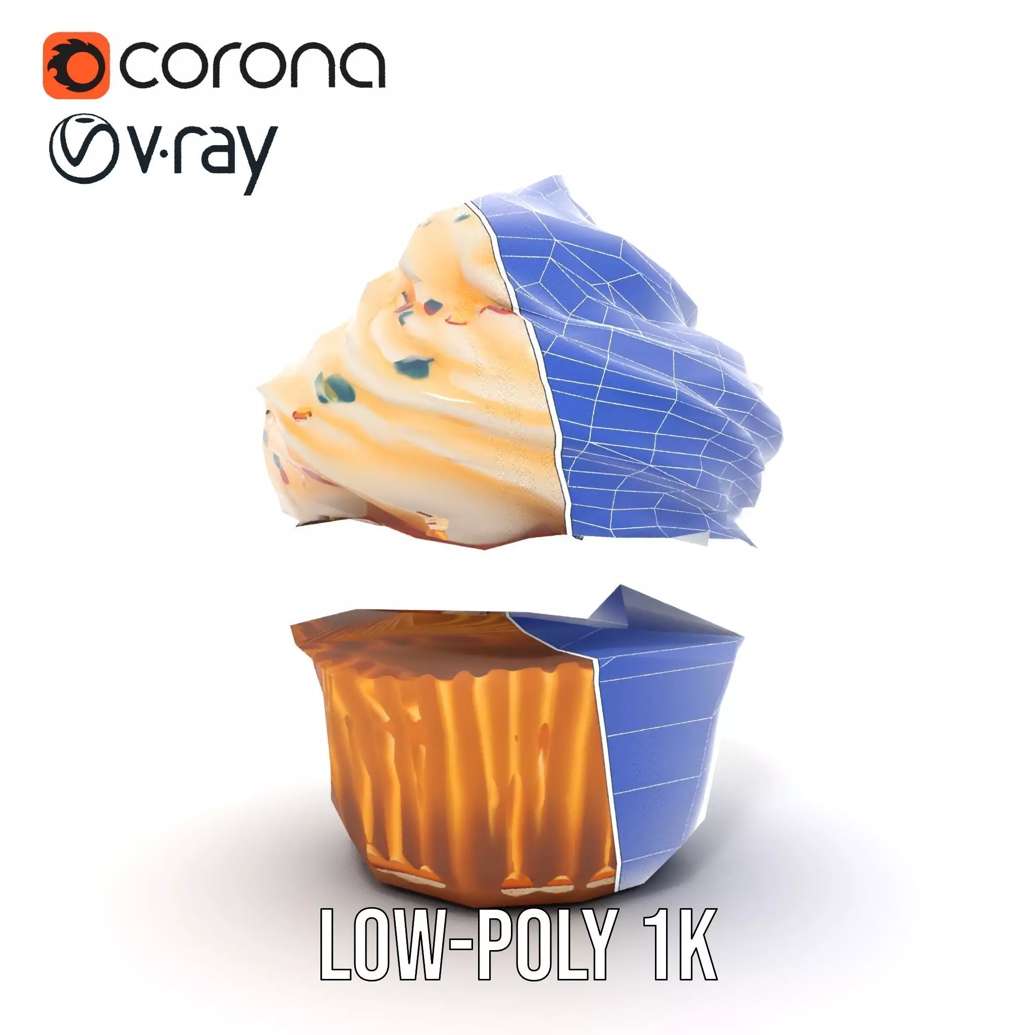 Vanilla Cupcake Delight model pack Low-poly 3D model_14