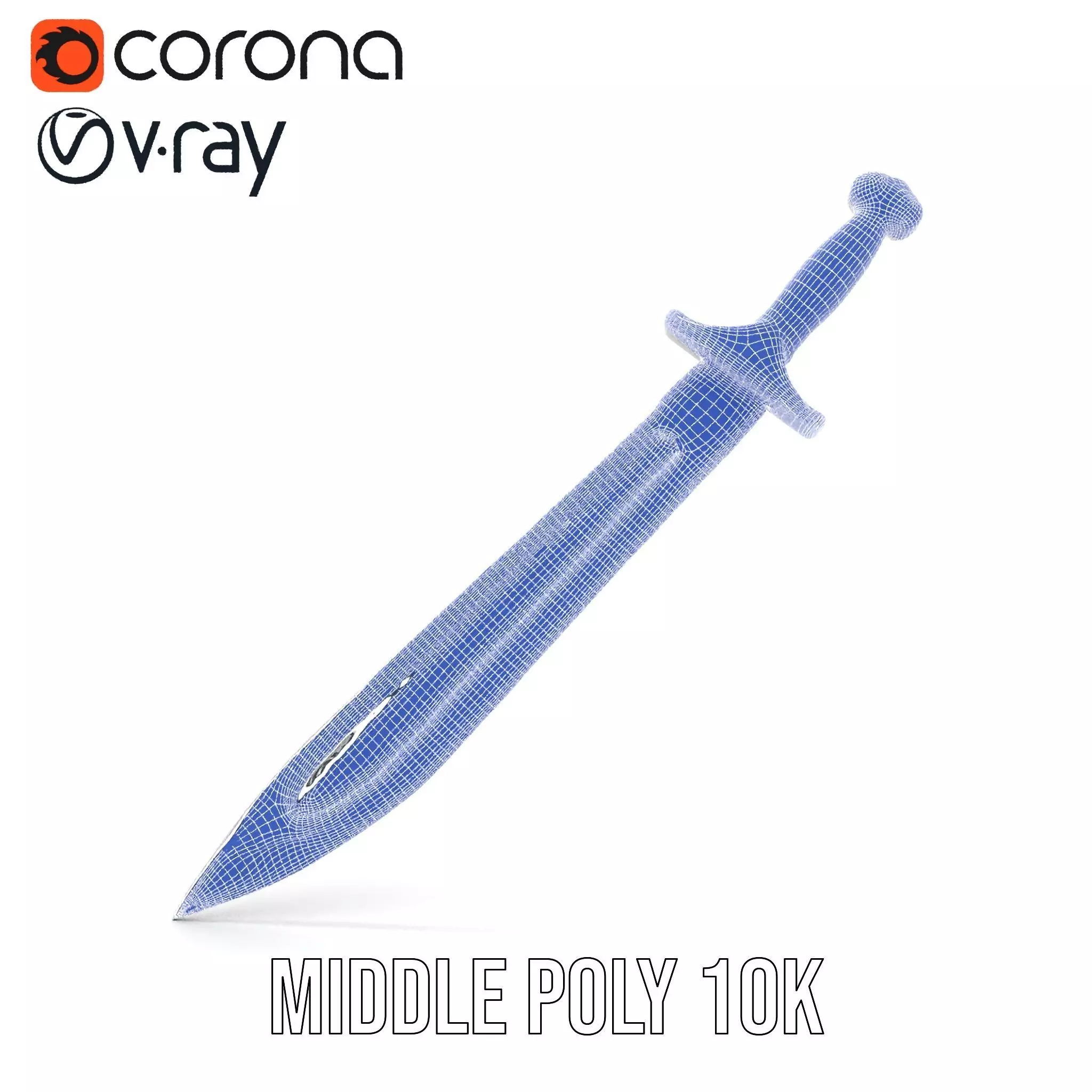 Engraved Steel Sword model pack Low-poly 3D model_5