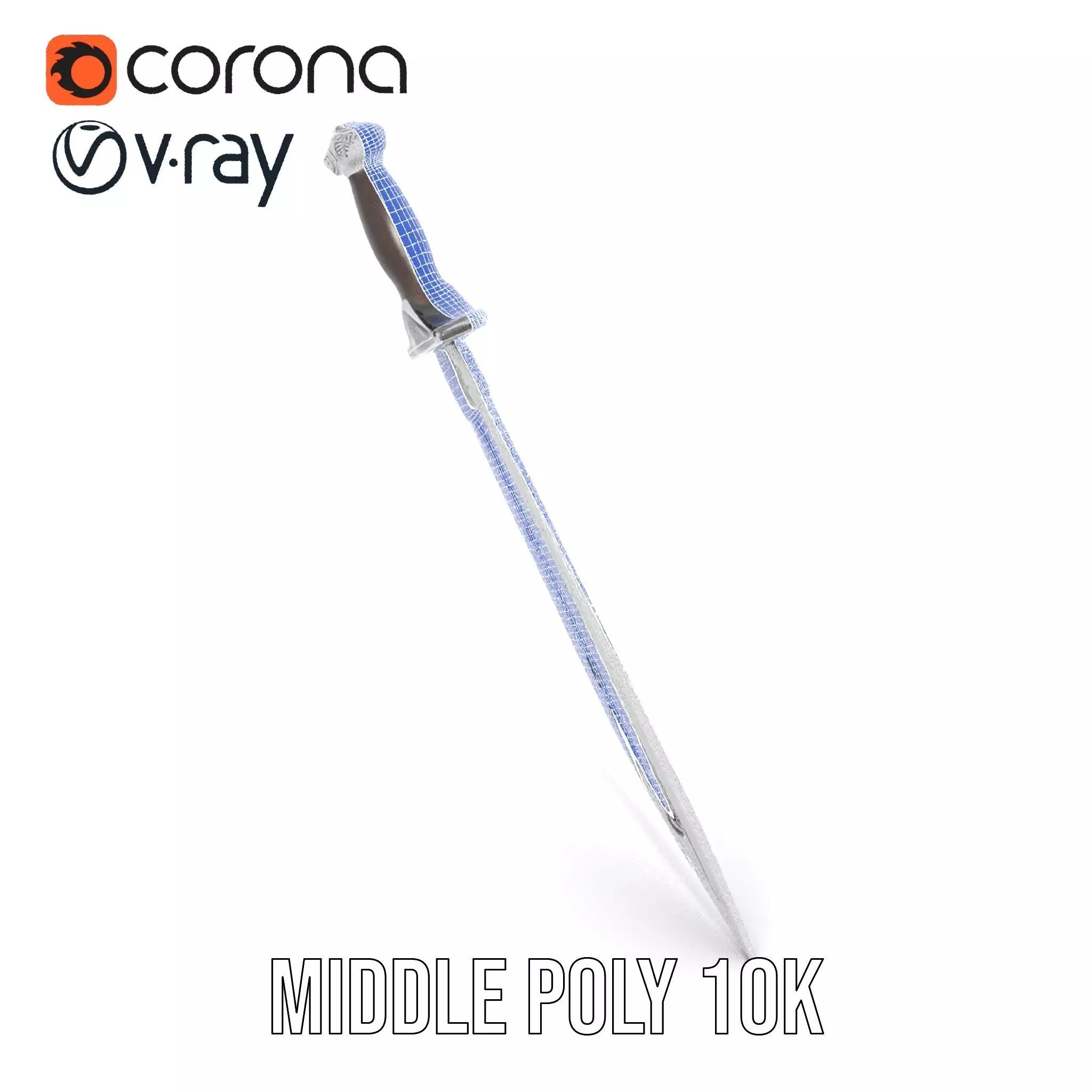 Engraved Steel Sword model pack Low-poly 3D model_27