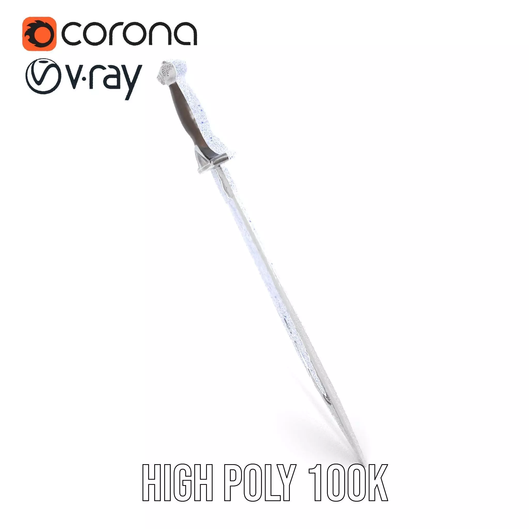 Engraved Steel Sword model pack Low-poly 3D model_34