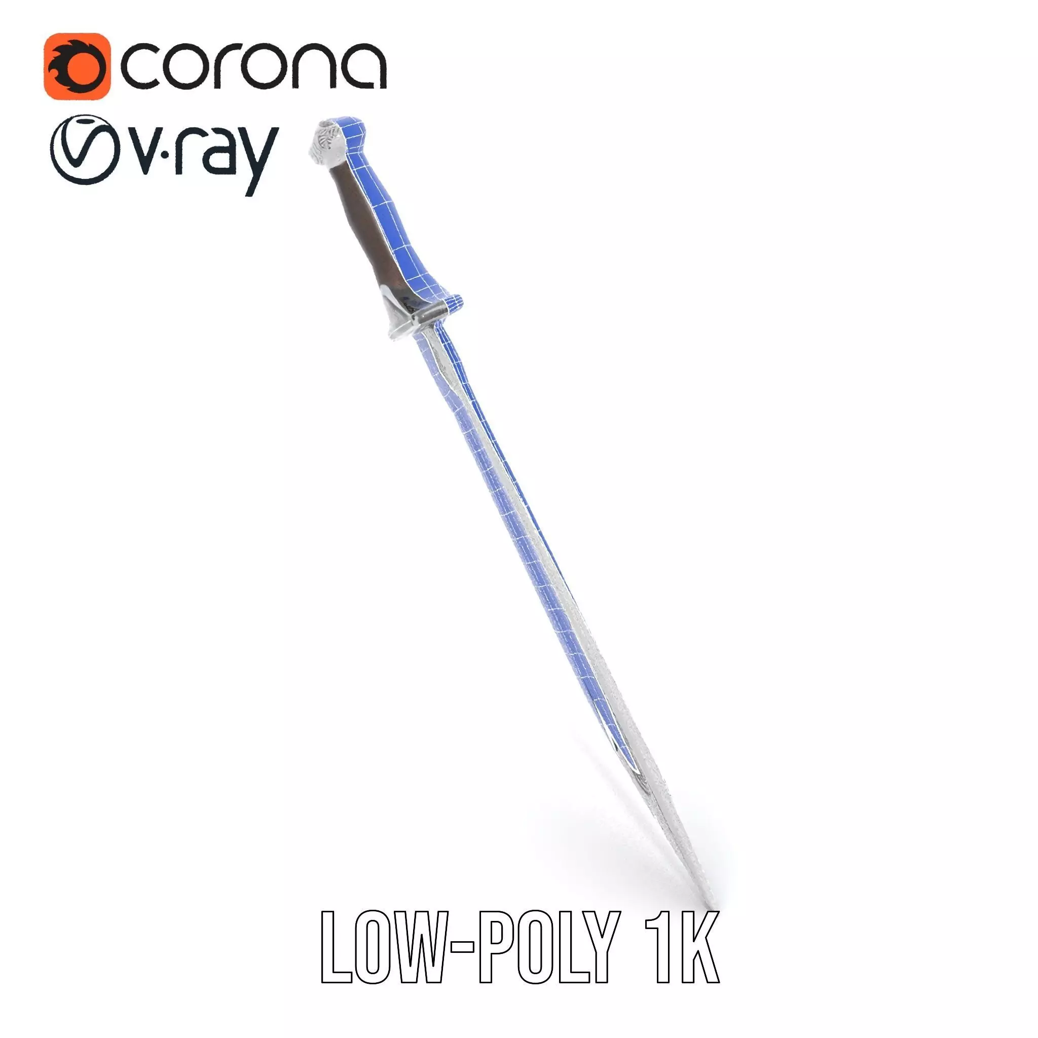 Engraved Steel Sword model pack Low-poly 3D model_25
