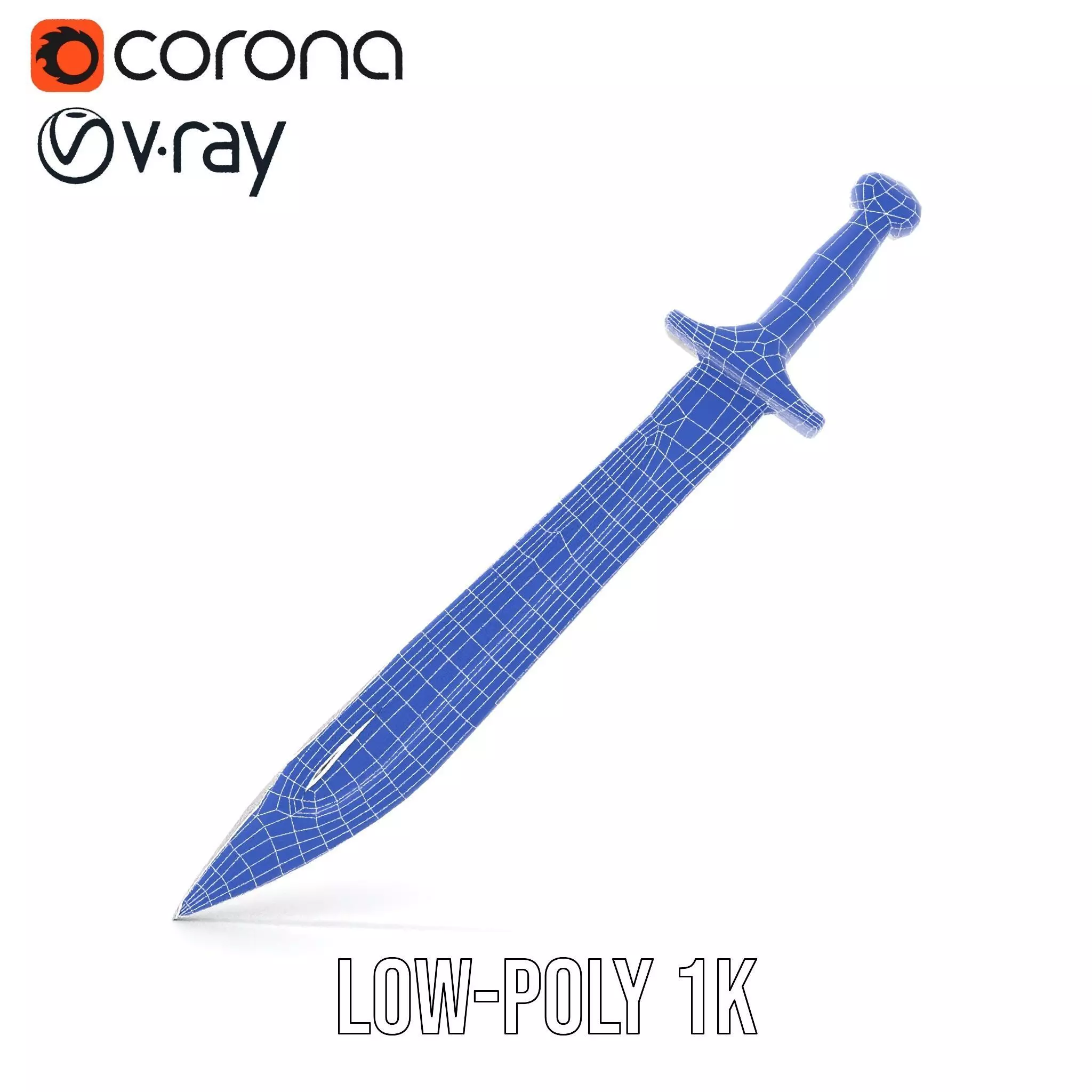 Engraved Steel Sword model pack Low-poly 3D model_30