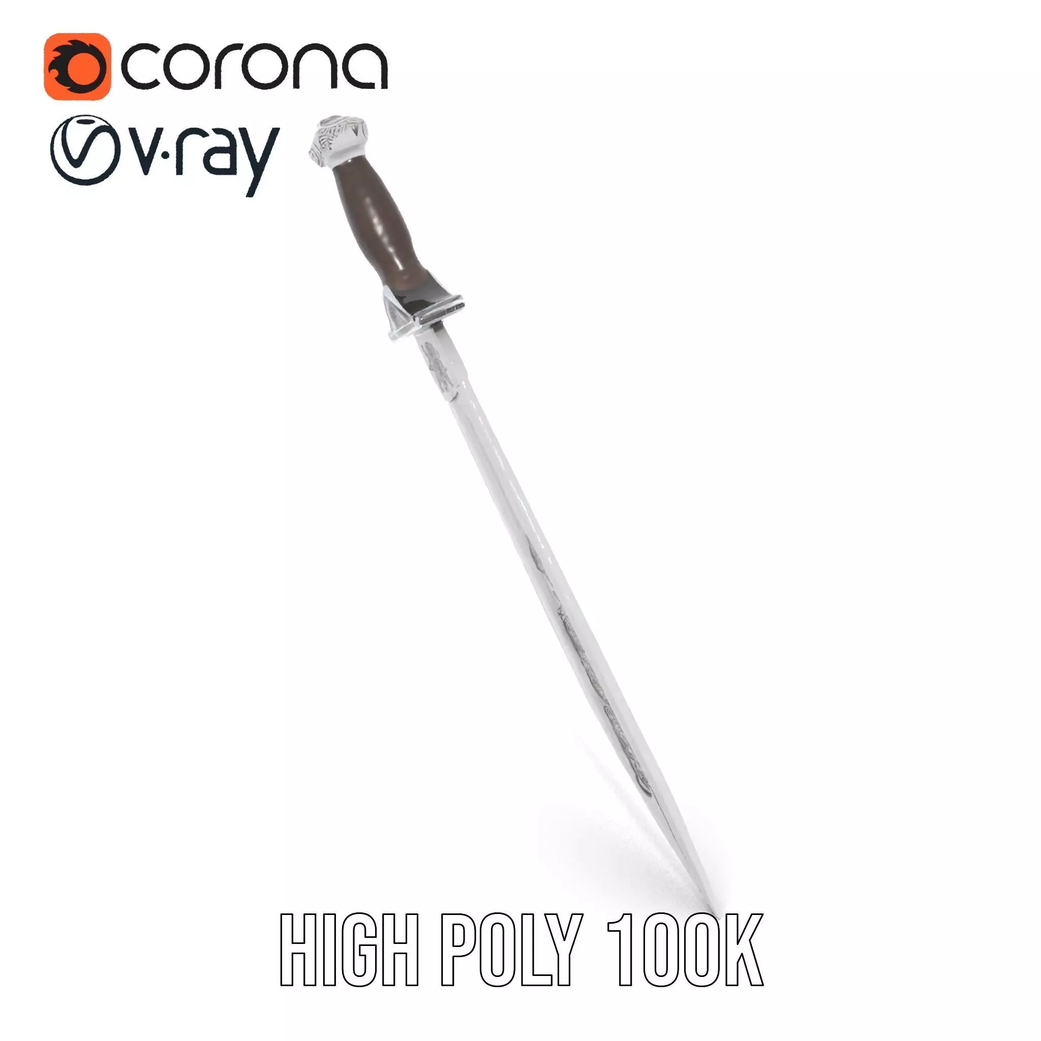 Engraved Steel Sword model pack Low-poly 3D model_20
