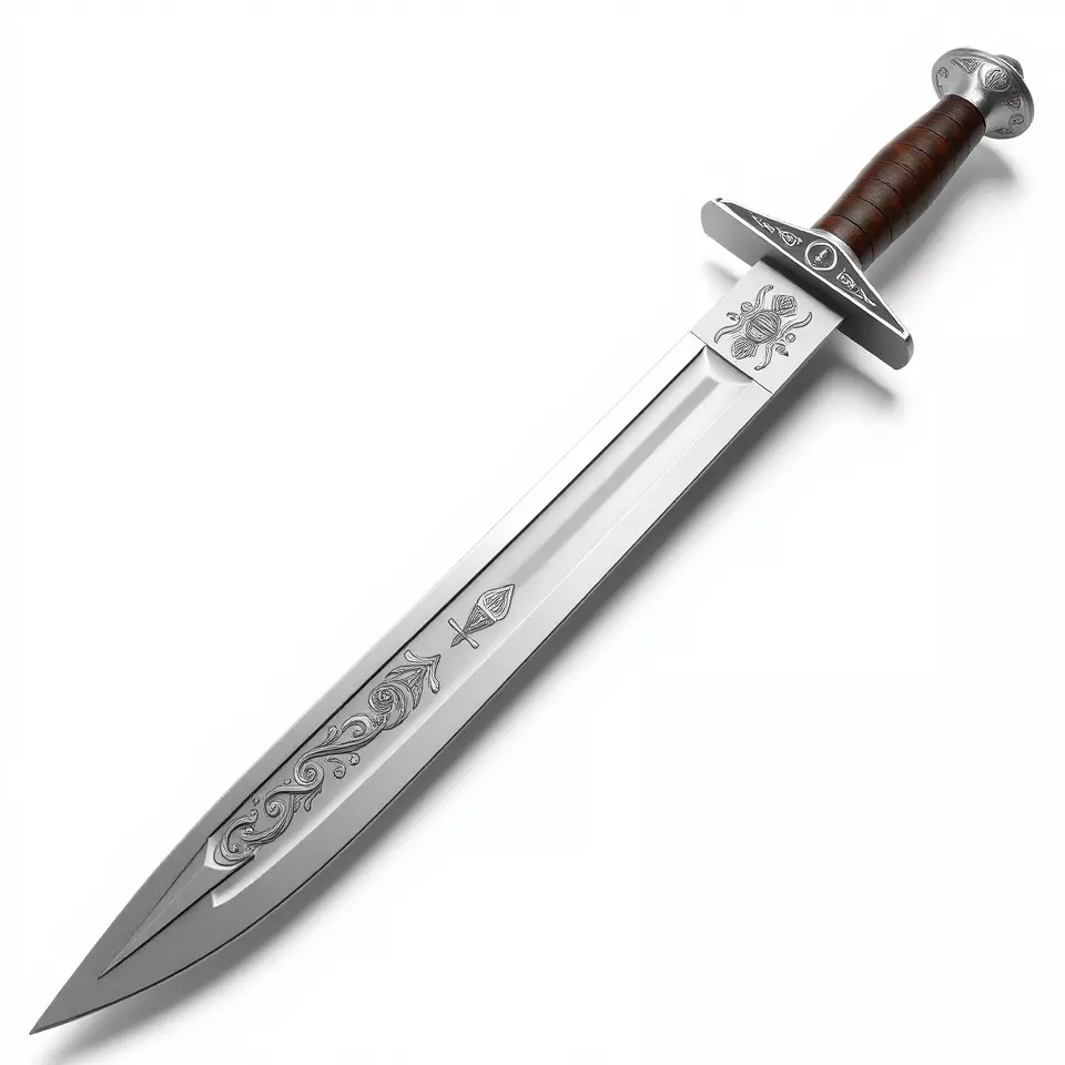 Engraved Steel Sword model pack Low-poly 3D model_2