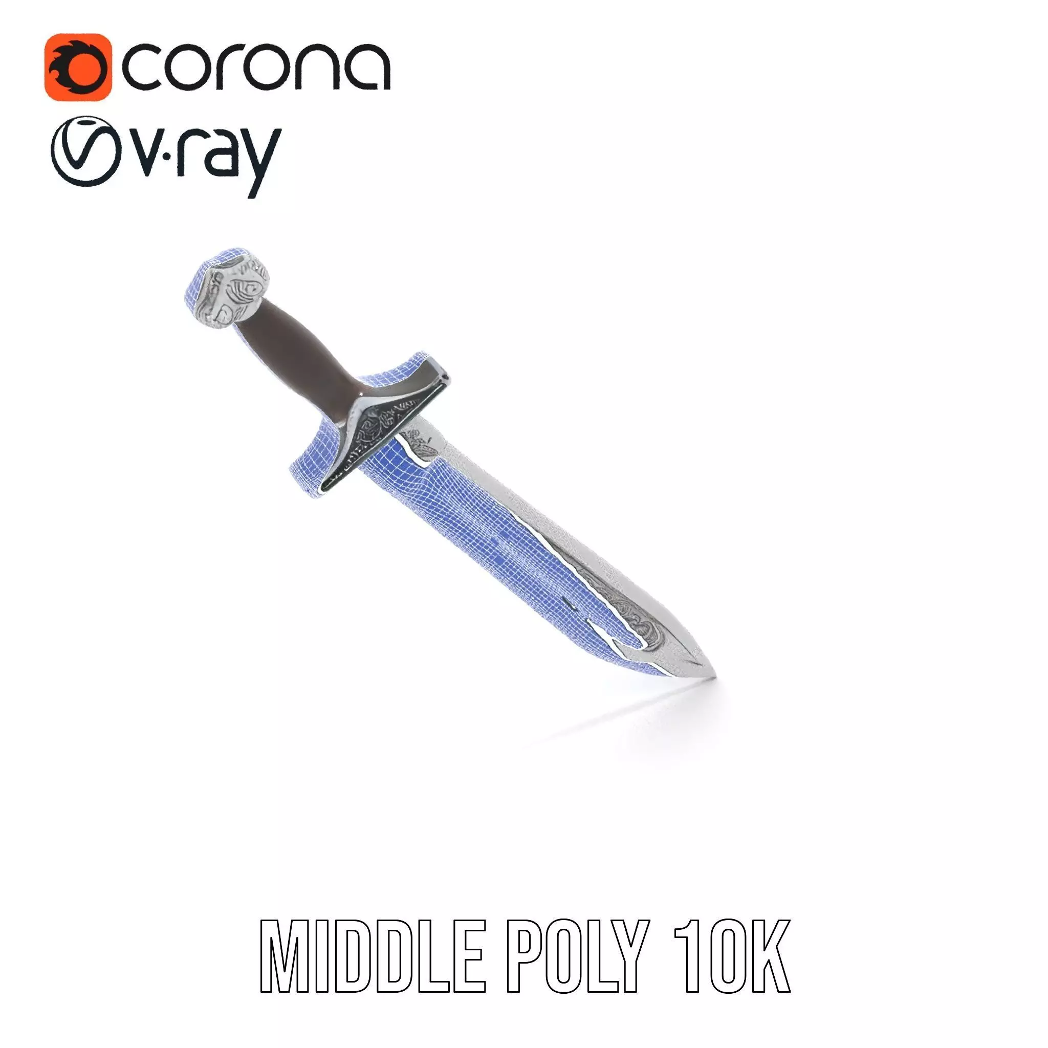 Engraved Steel Sword model pack Low-poly 3D model_24