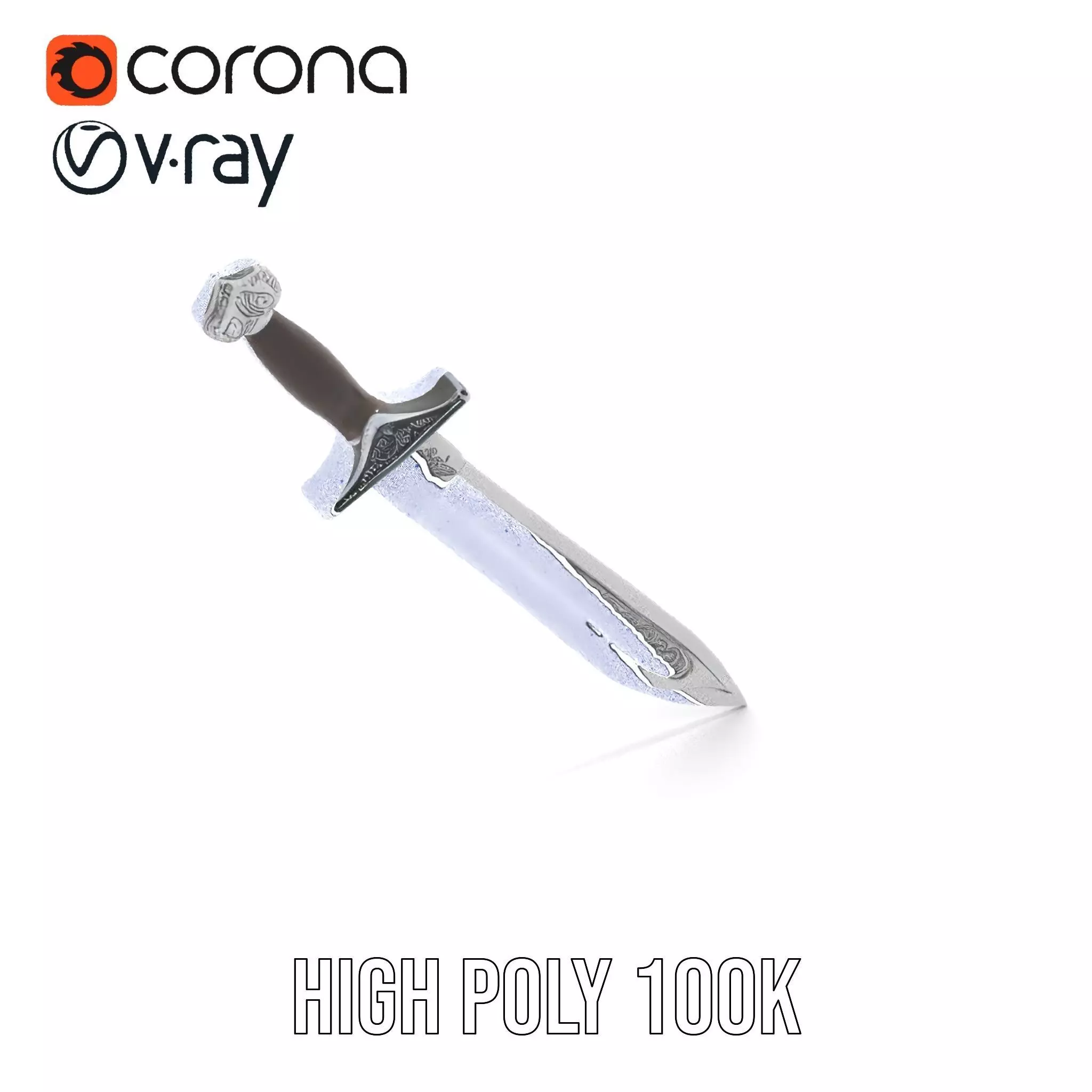 Engraved Steel Sword model pack Low-poly 3D model_31