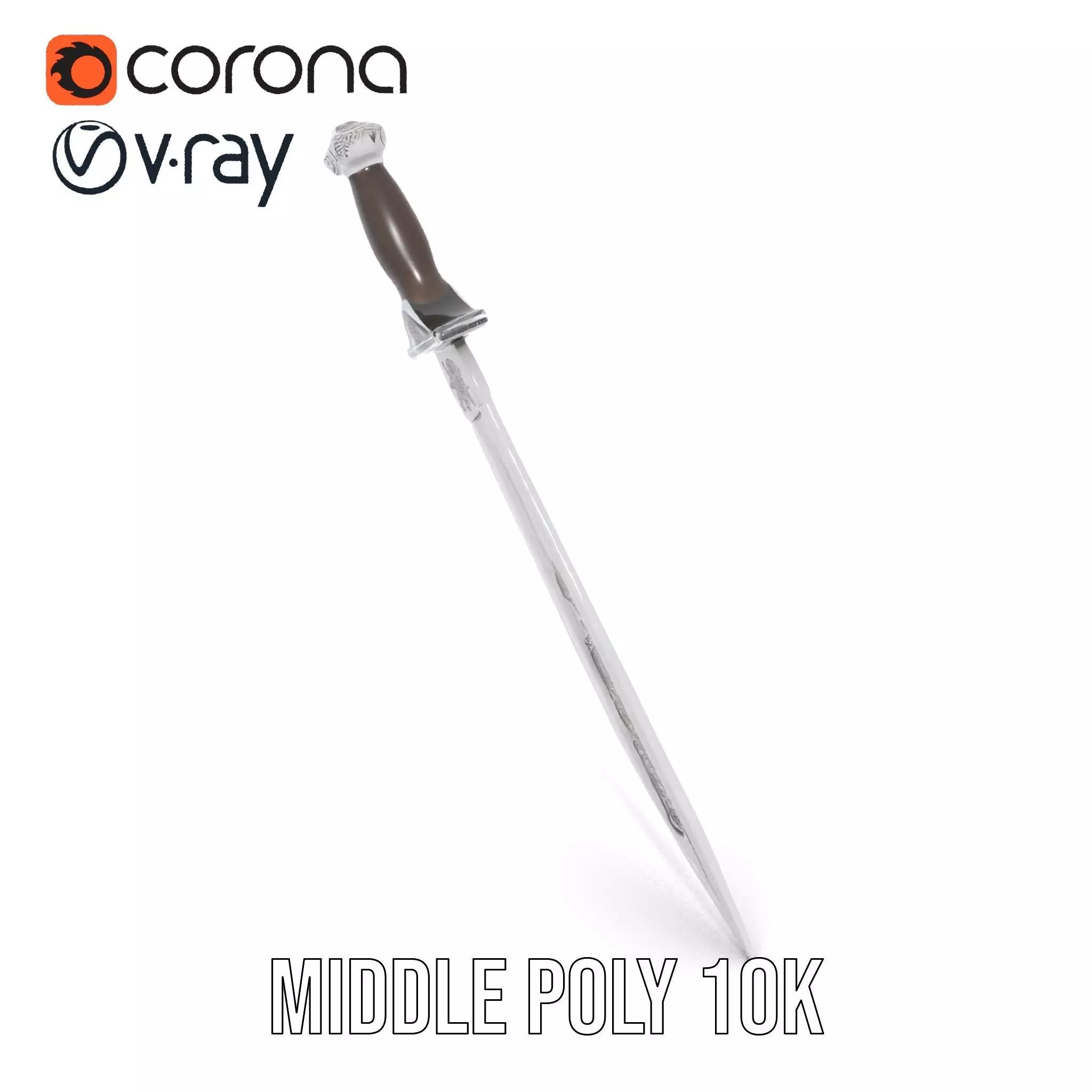 Engraved Steel Sword model pack Low-poly 3D model_6