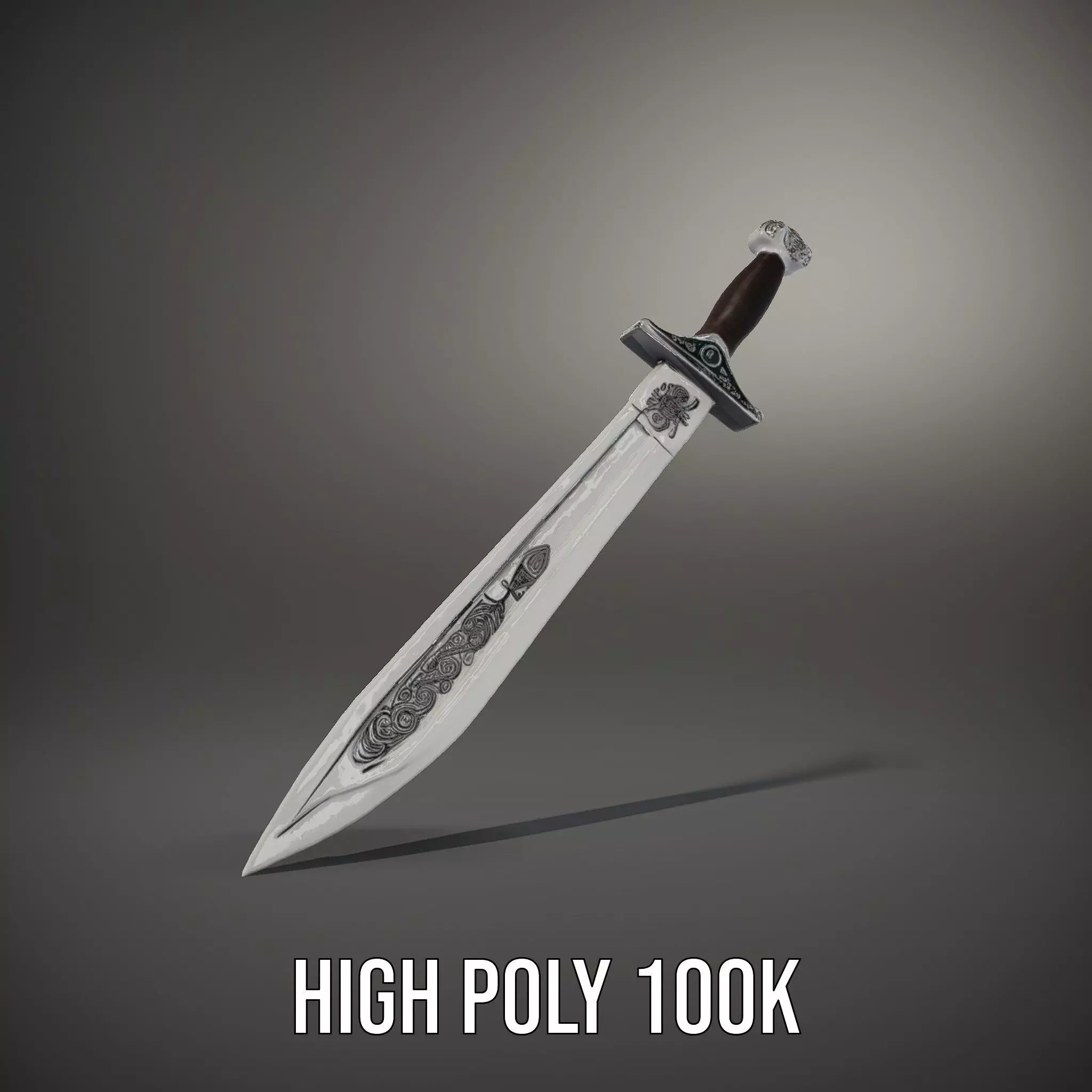 Engraved Steel Sword model pack Low-poly 3D model_23