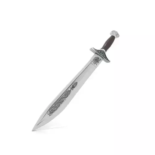 Engraved Steel Sword model pack Low-poly 3D model
