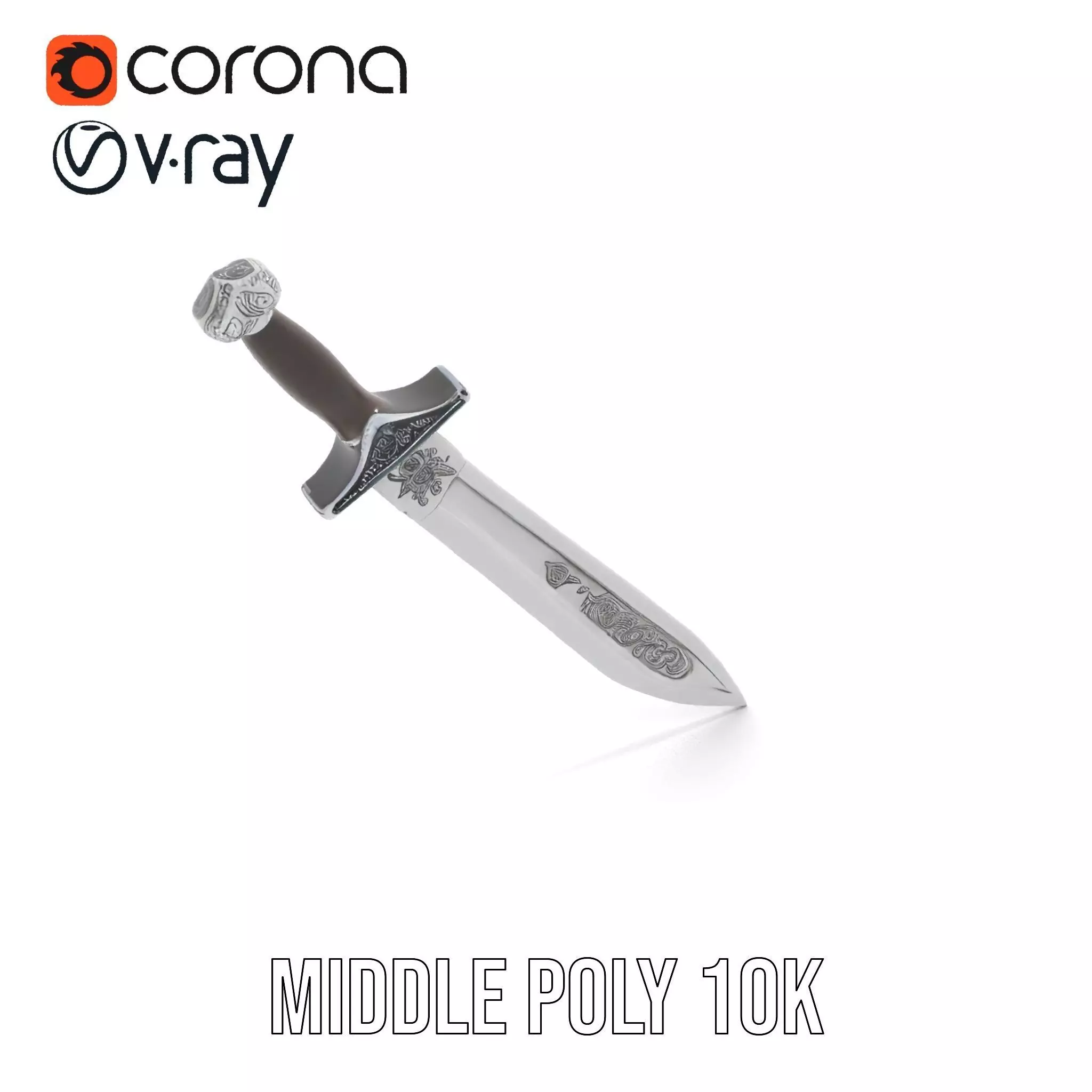 Engraved Steel Sword model pack Low-poly 3D model_21