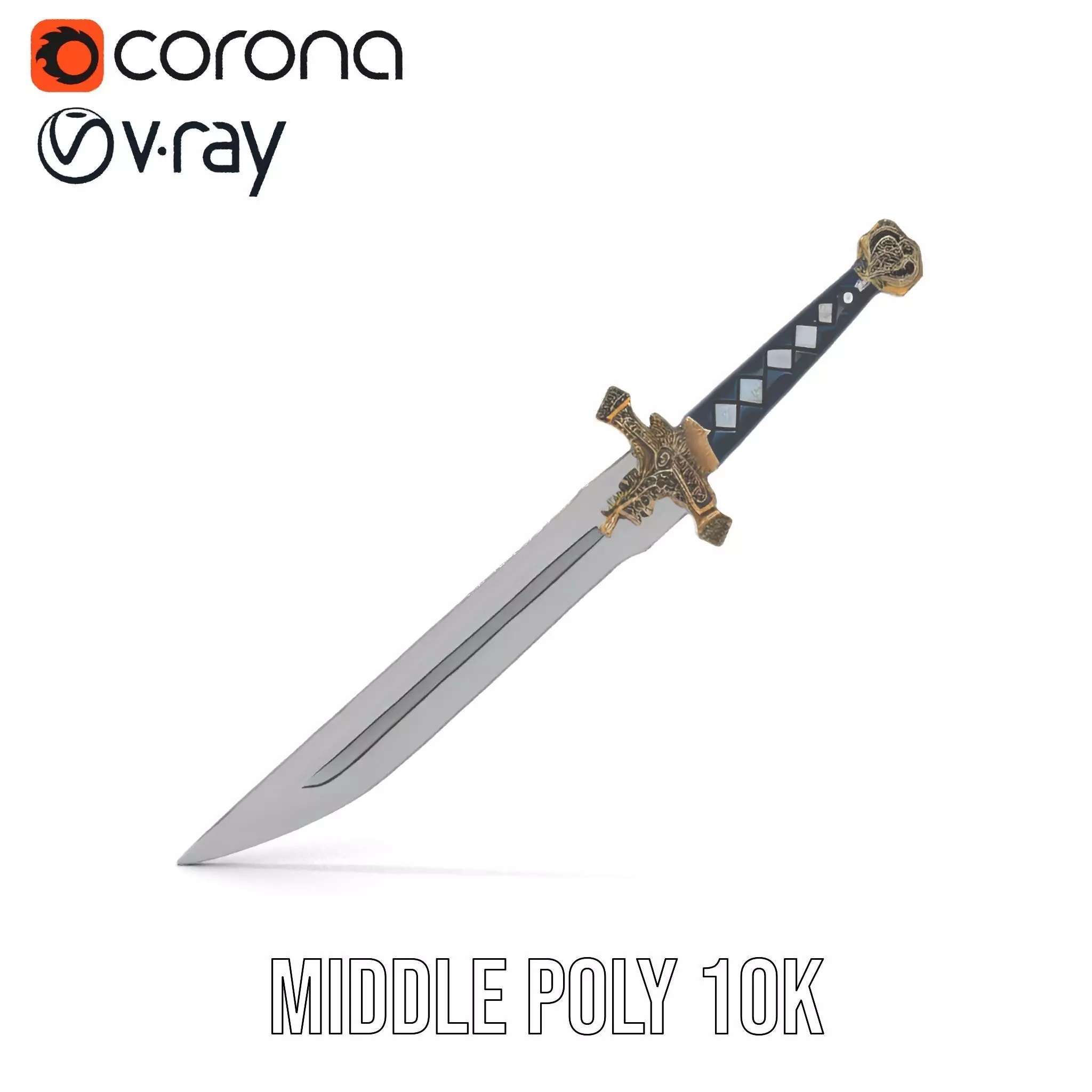 Excalibur Sword Ornate model pack Low-poly 3D model_14