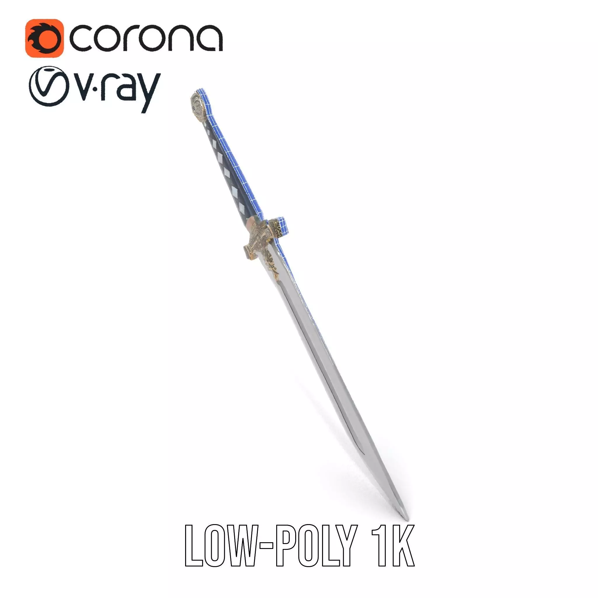 Excalibur Sword Ornate model pack Low-poly 3D model_15