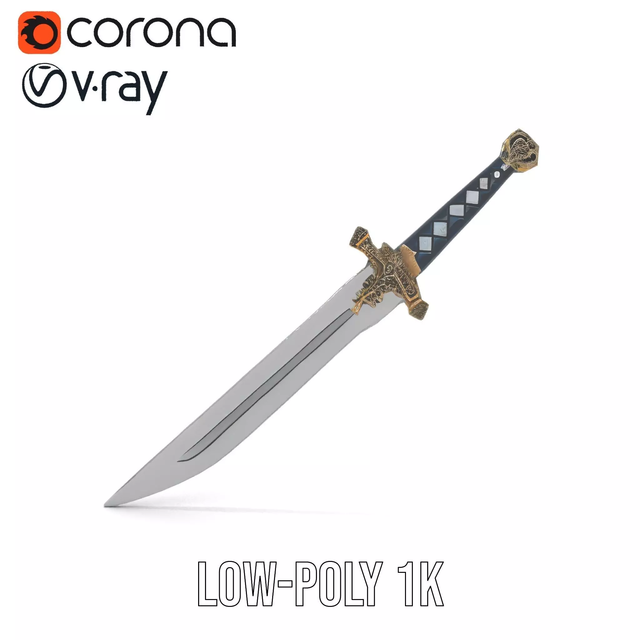 Excalibur Sword Ornate model pack Low-poly 3D model_18