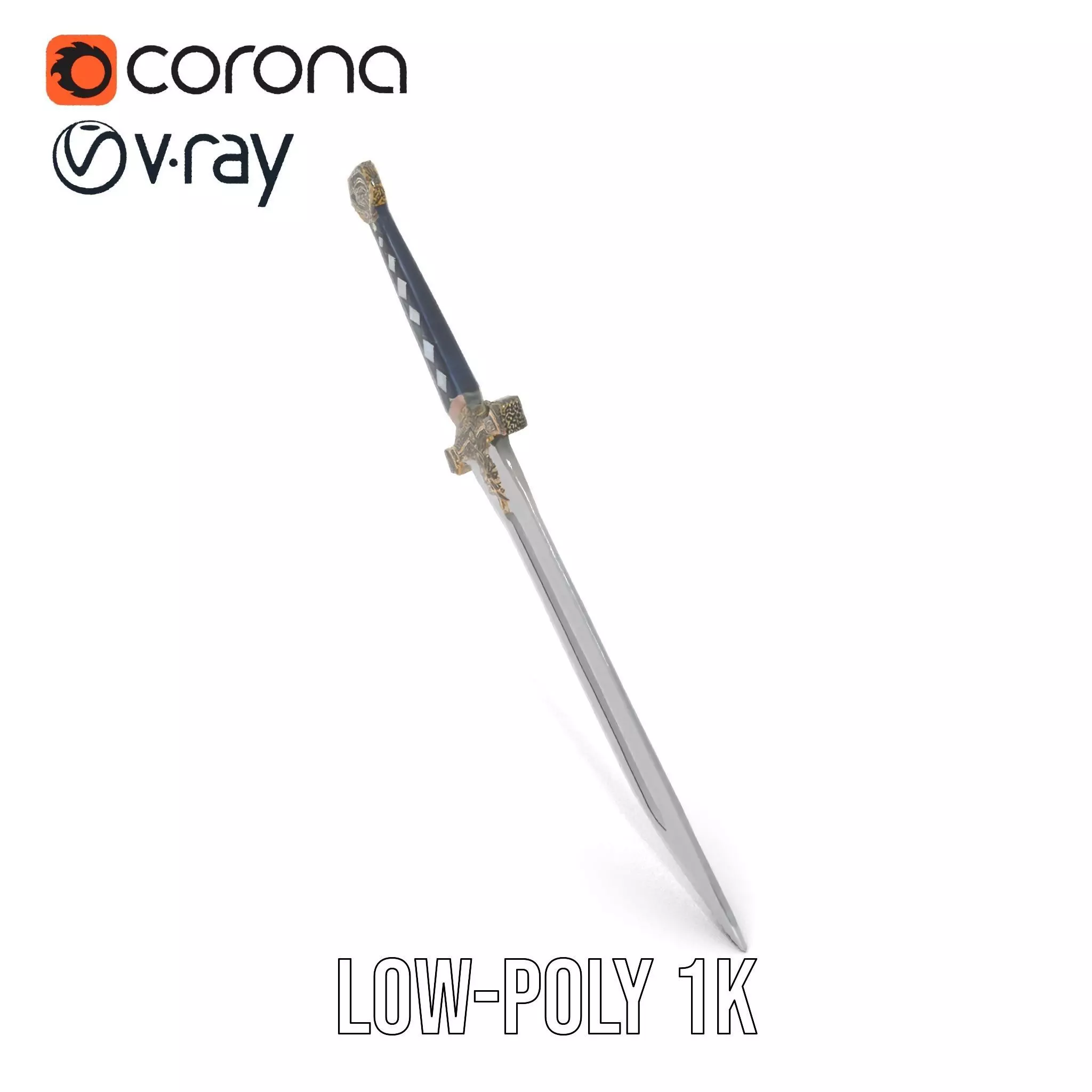 Excalibur Sword Ornate model pack Low-poly 3D model_20