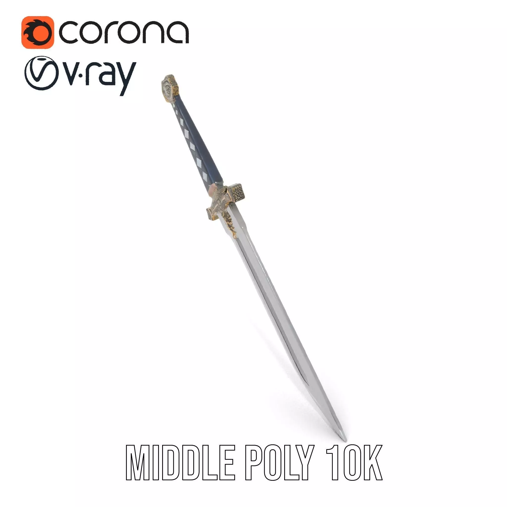 Excalibur Sword Ornate model pack Low-poly 3D model_6