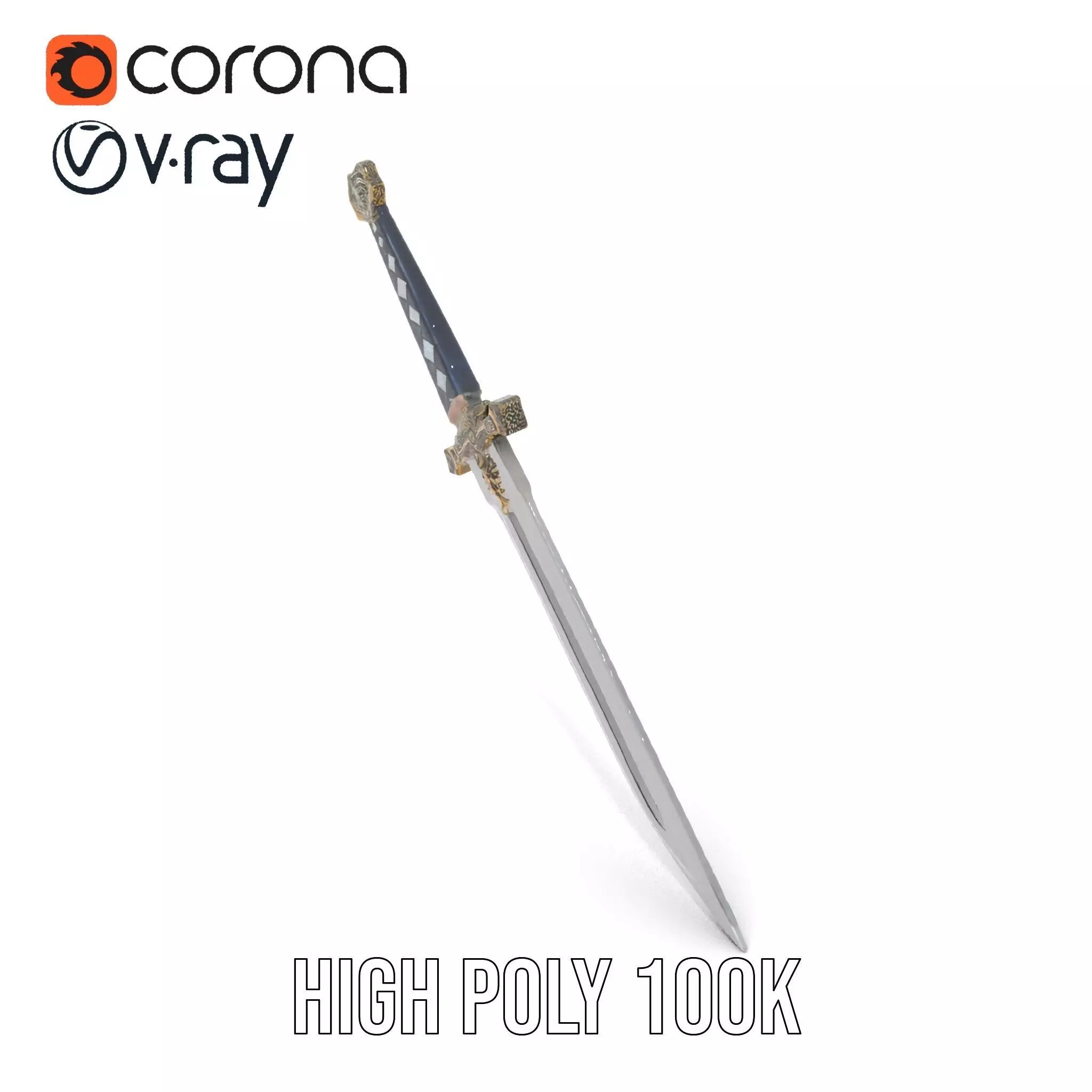 Excalibur Sword Ornate model pack Low-poly 3D model_21
