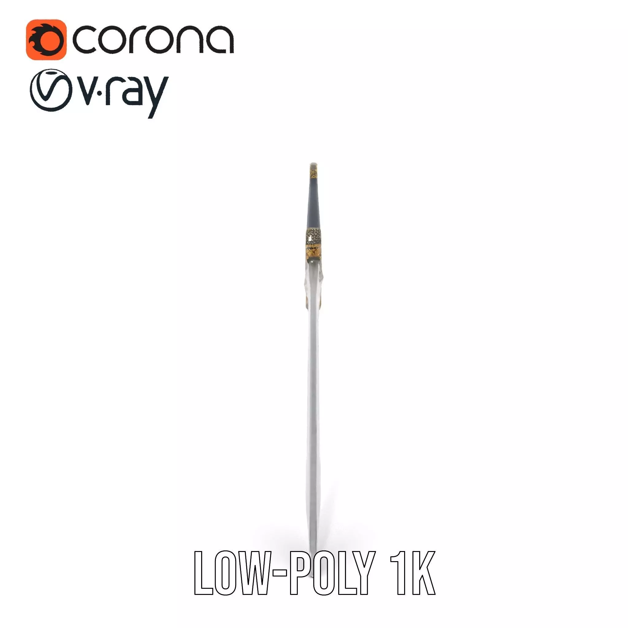 Excalibur Sword Ornate model pack Low-poly 3D model_10